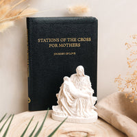Stations of the Cross for Mothers - Journey of Love & Mini Pieta Alabaster Statue Gift Set