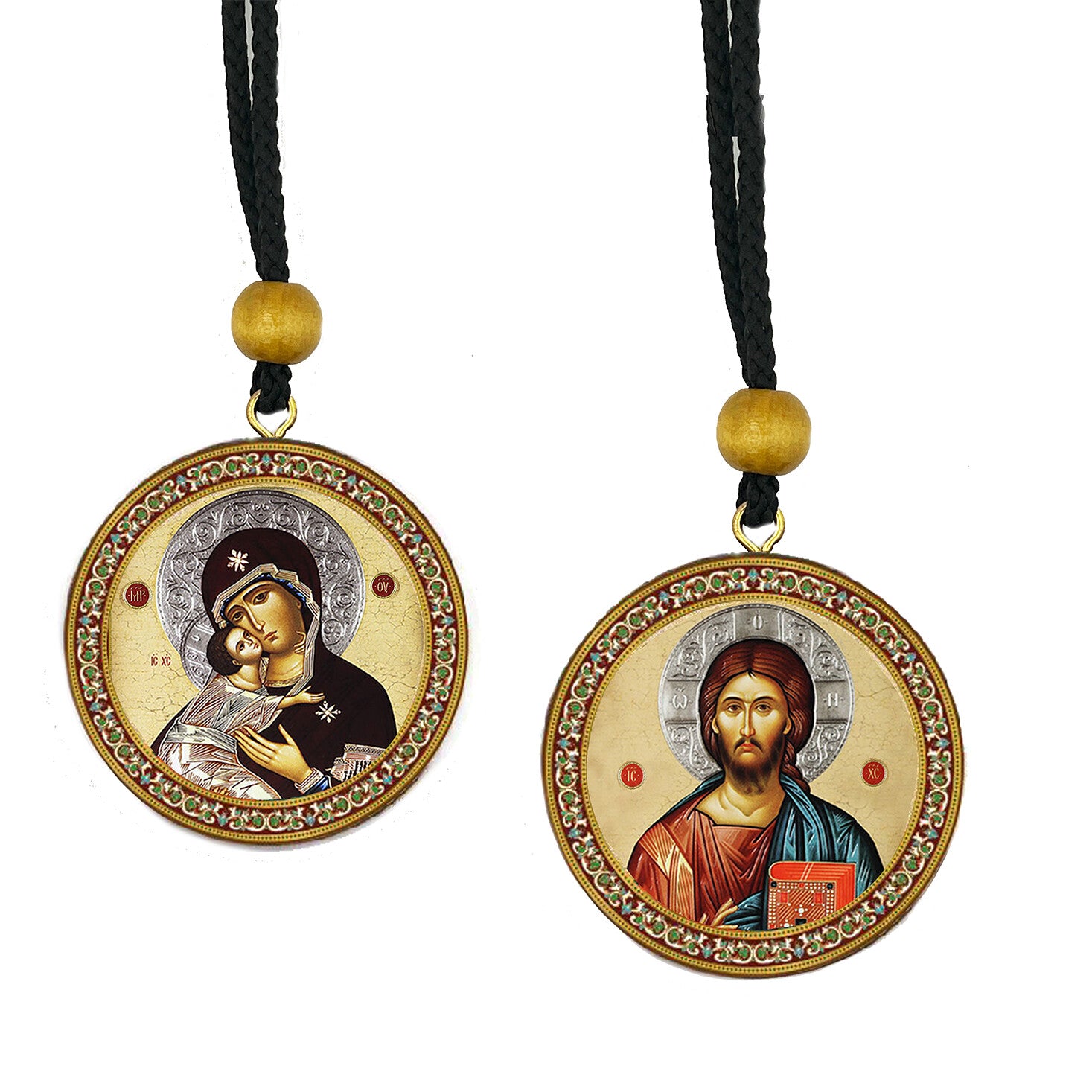Christ Pantocrator & Our Lady of Vladimir Home & Car Icon