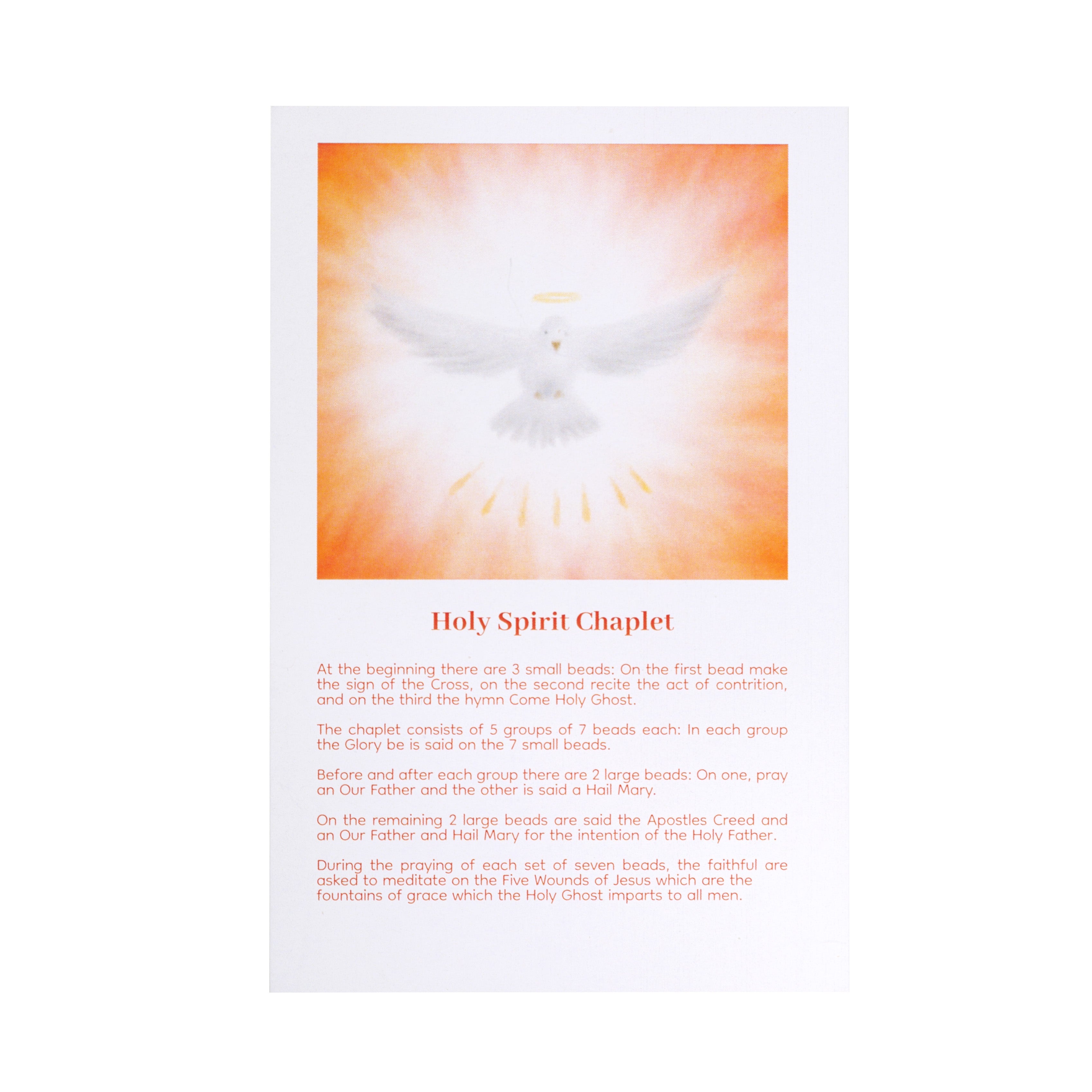 Holy Spirit Chaplet Prayer Card
