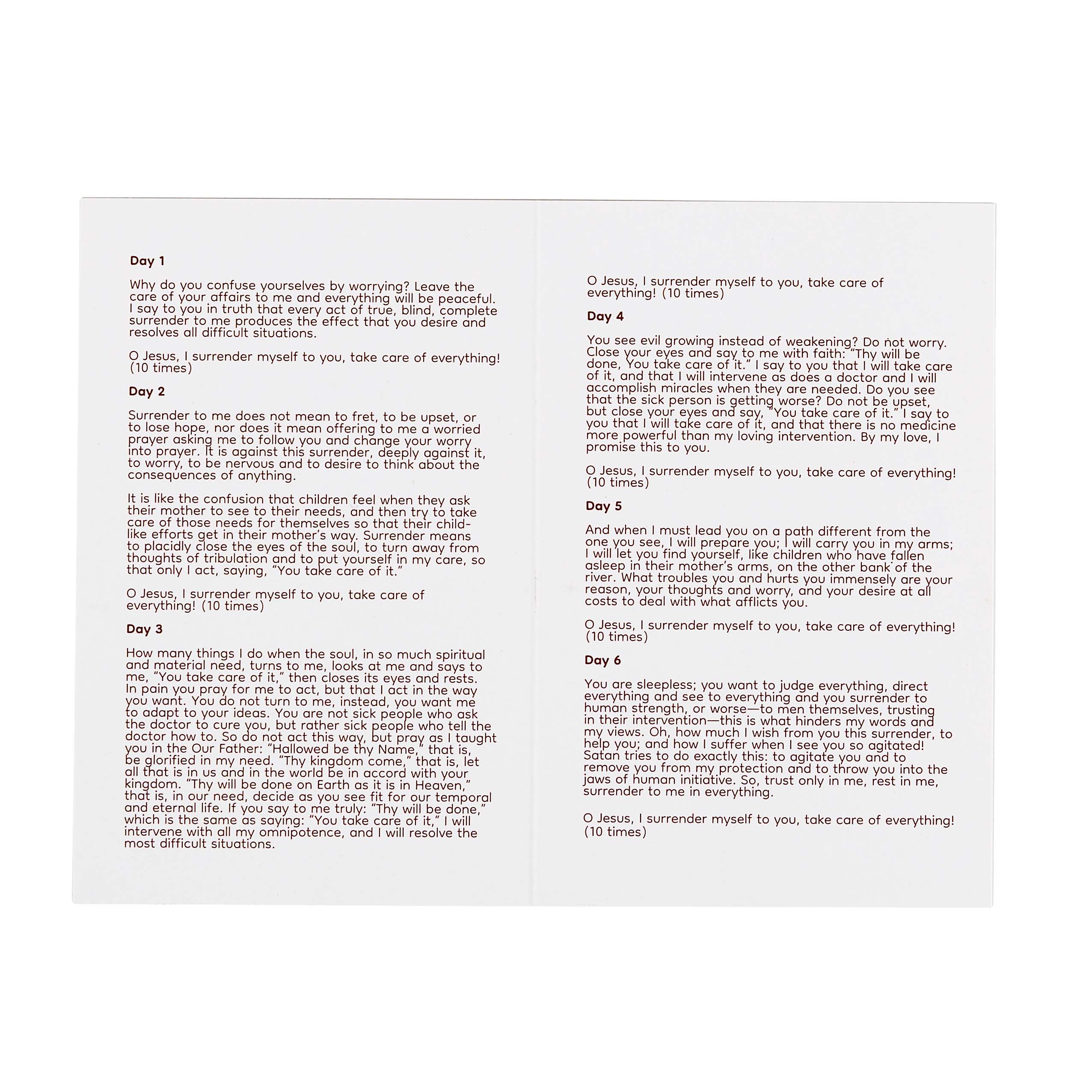 Surrender Novena Prayer Card