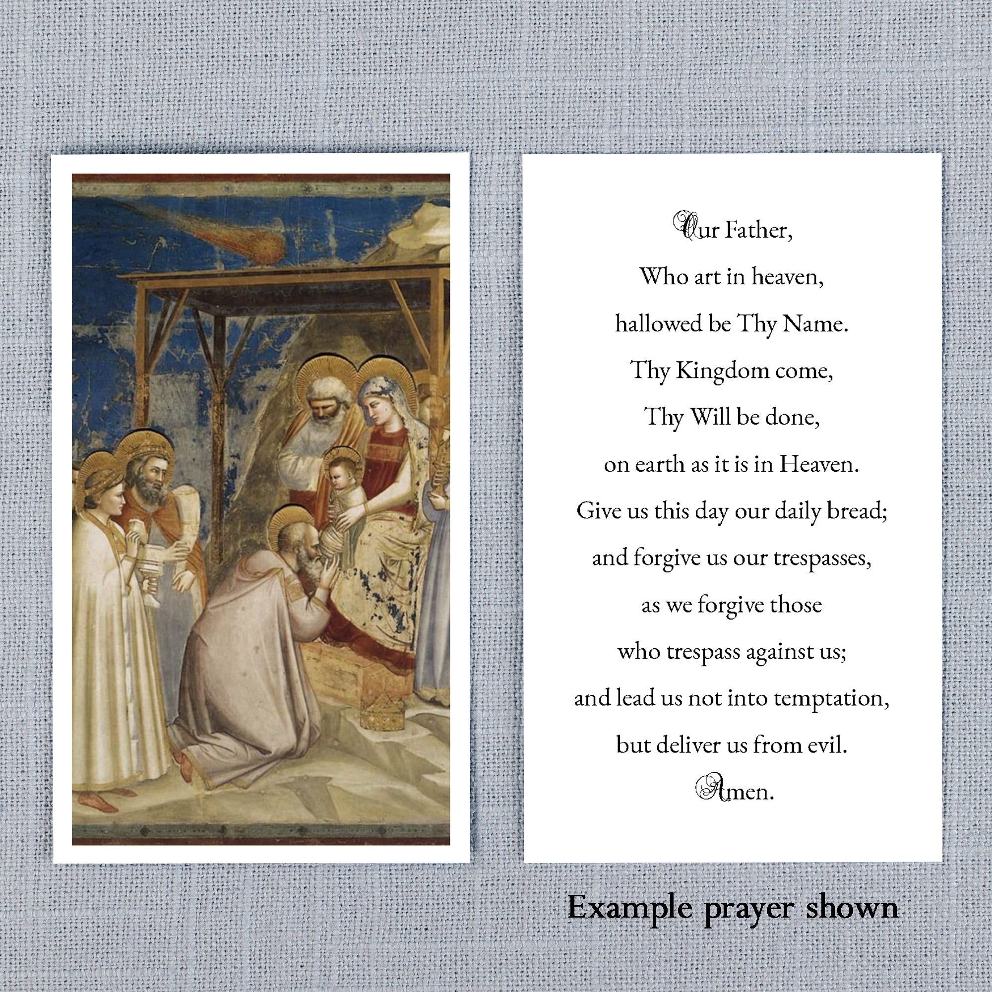 Adoration of the Magi by di Bondone Personalized Prayer Card