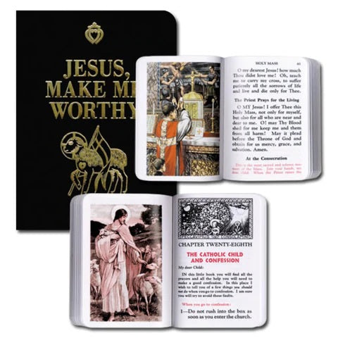 Jesus Make Me Worthy - Prayers, Lessons, and Latin Missal for Children (Black)