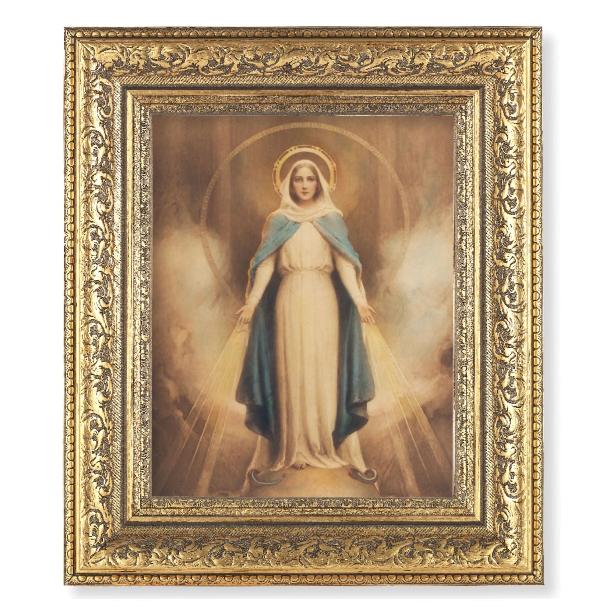 Chambers Miraculous Mary Florentine Framed Print - 12.5" x 14.5"