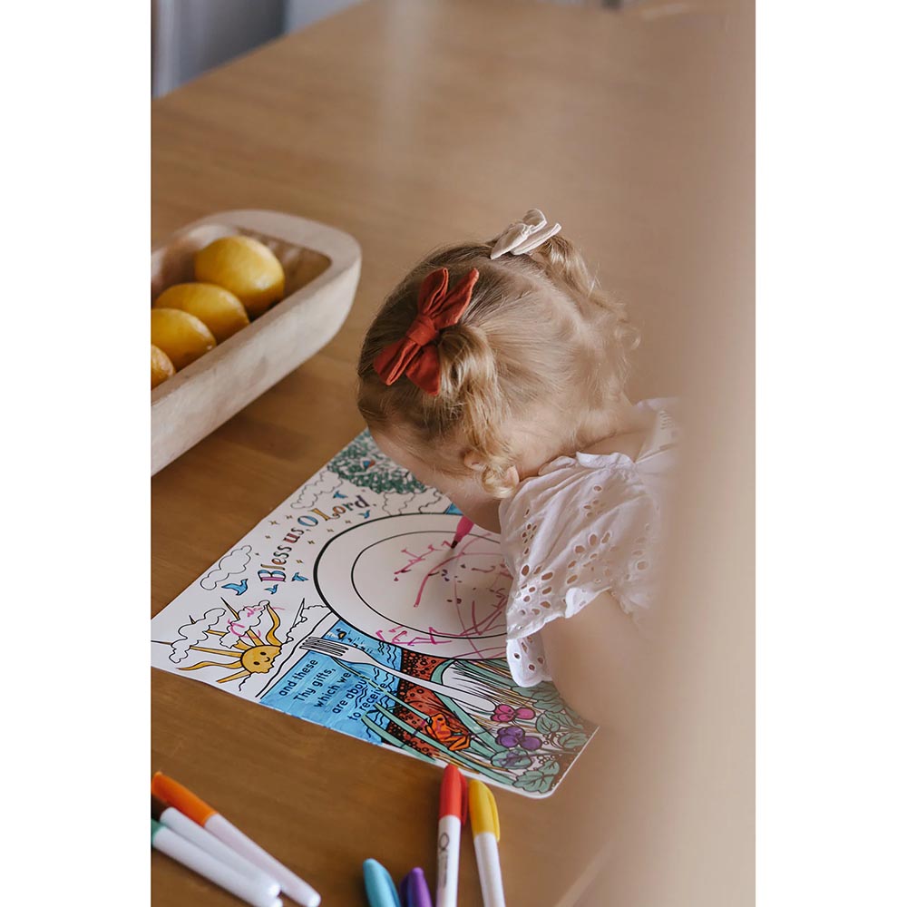 Catholic Meal Blessing Reusable Coloring Placemat