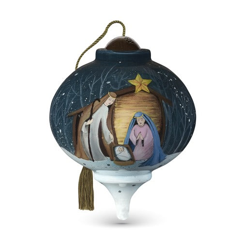 Come Let Us Adore Him Blown Glass Ornament