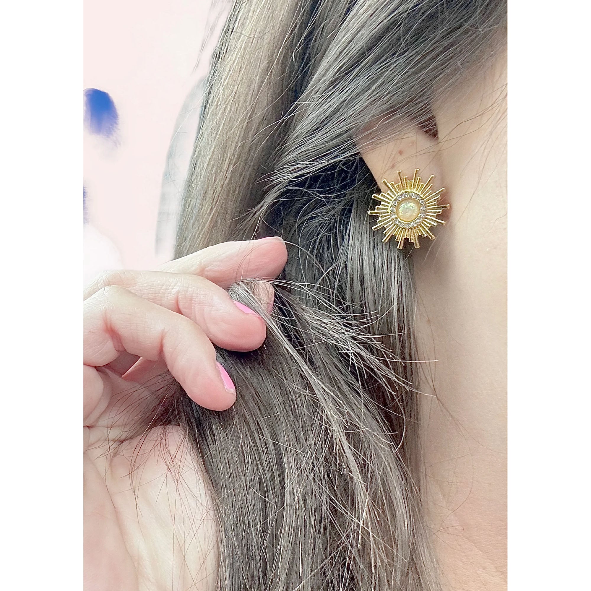 Gold His Eternal Love Eucharist Stud Earrings