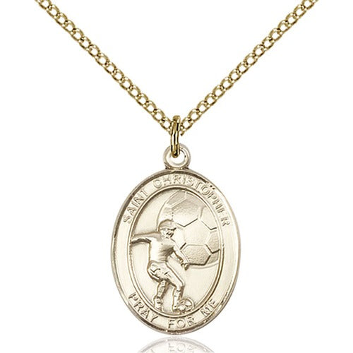 14kt Gold Filled St. Christopher/Soccer Pendant