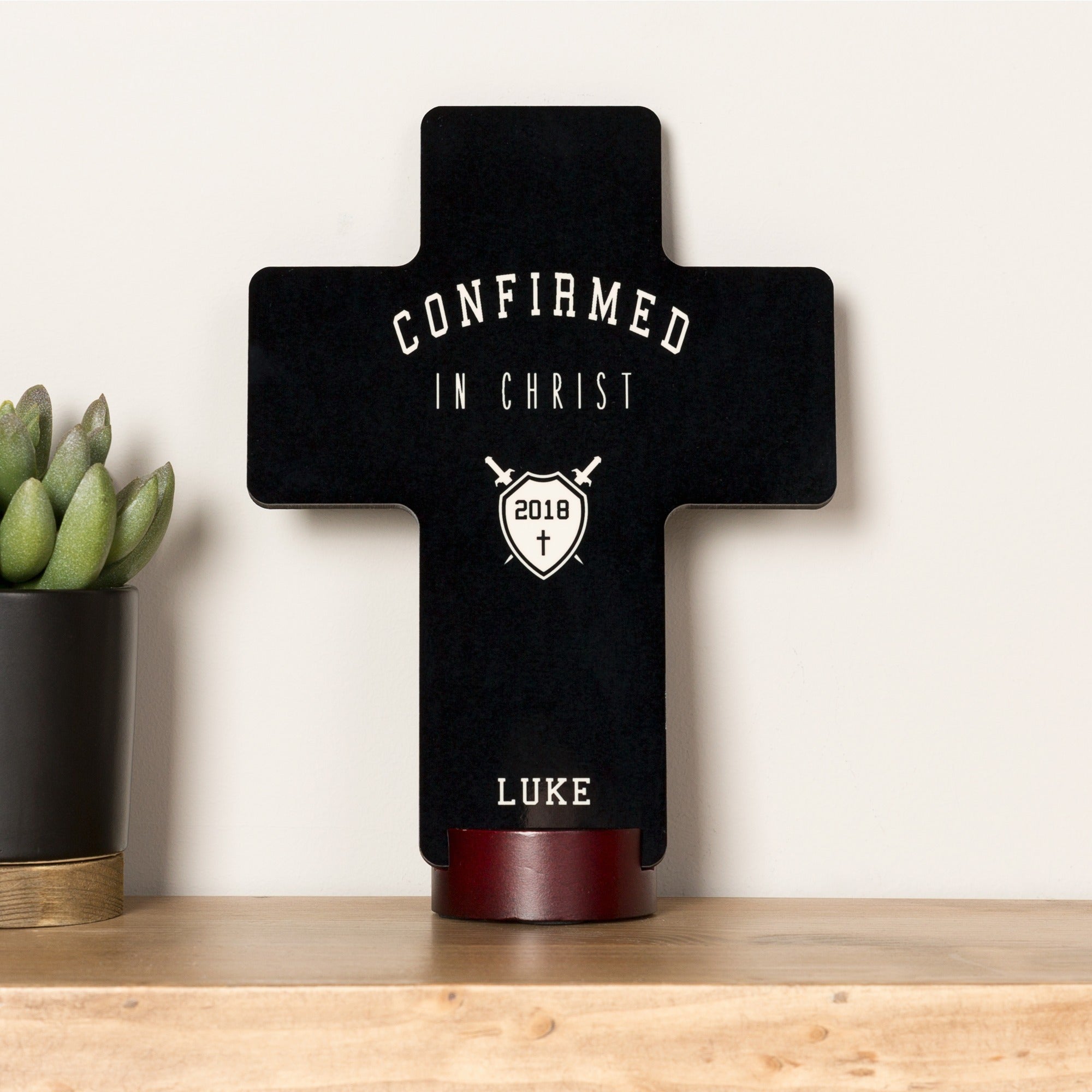 Personalized Varsity Confirmation Standing Cross