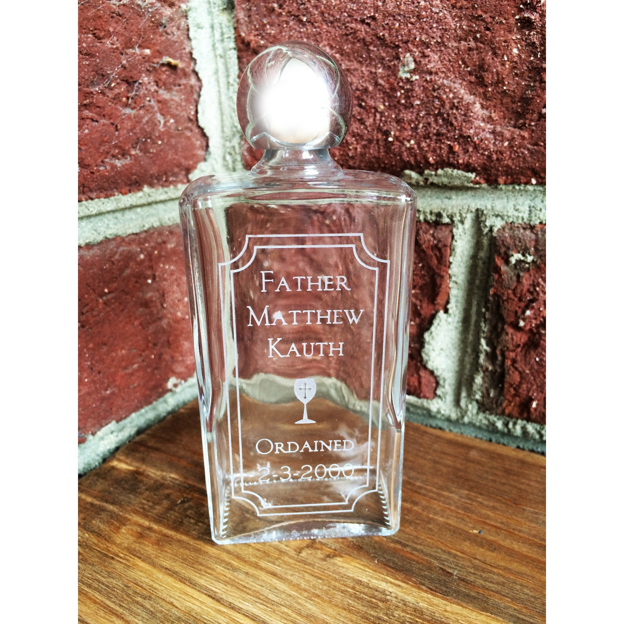 Personalized Ordination Holy Water Bottle