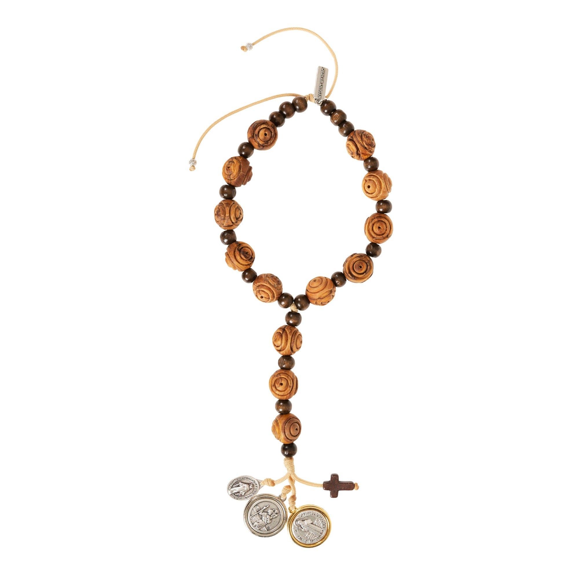 Wood Bead St. Benedict Door Hanger