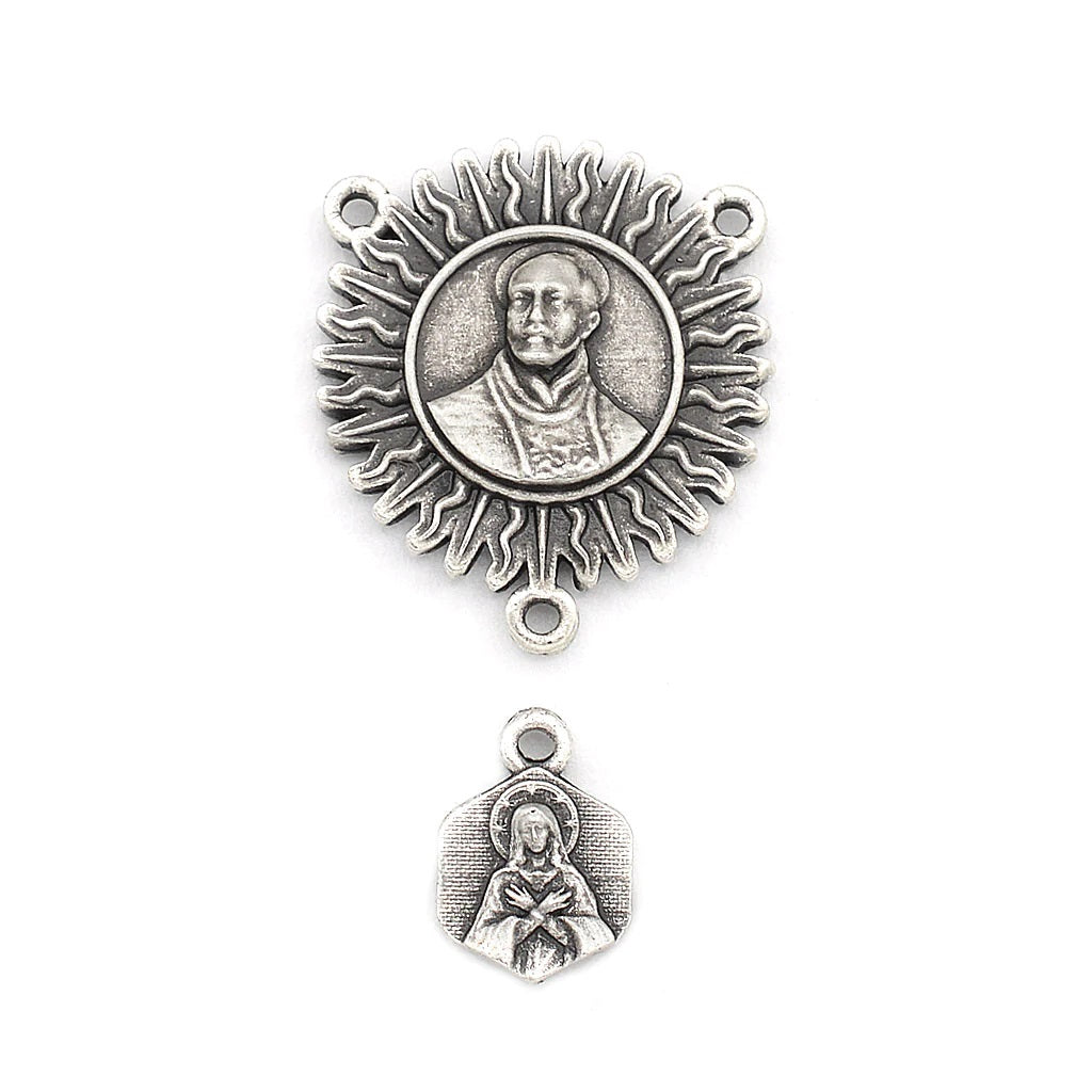 Antique Silver & Wood St. Ignatius Rosary