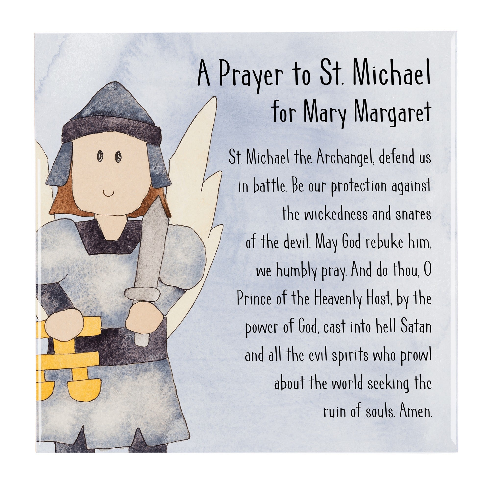 Personalized St. Michael Prayer Tile