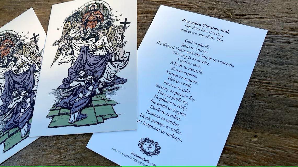 Memento Mori Remember Christian Soul Prayer Card