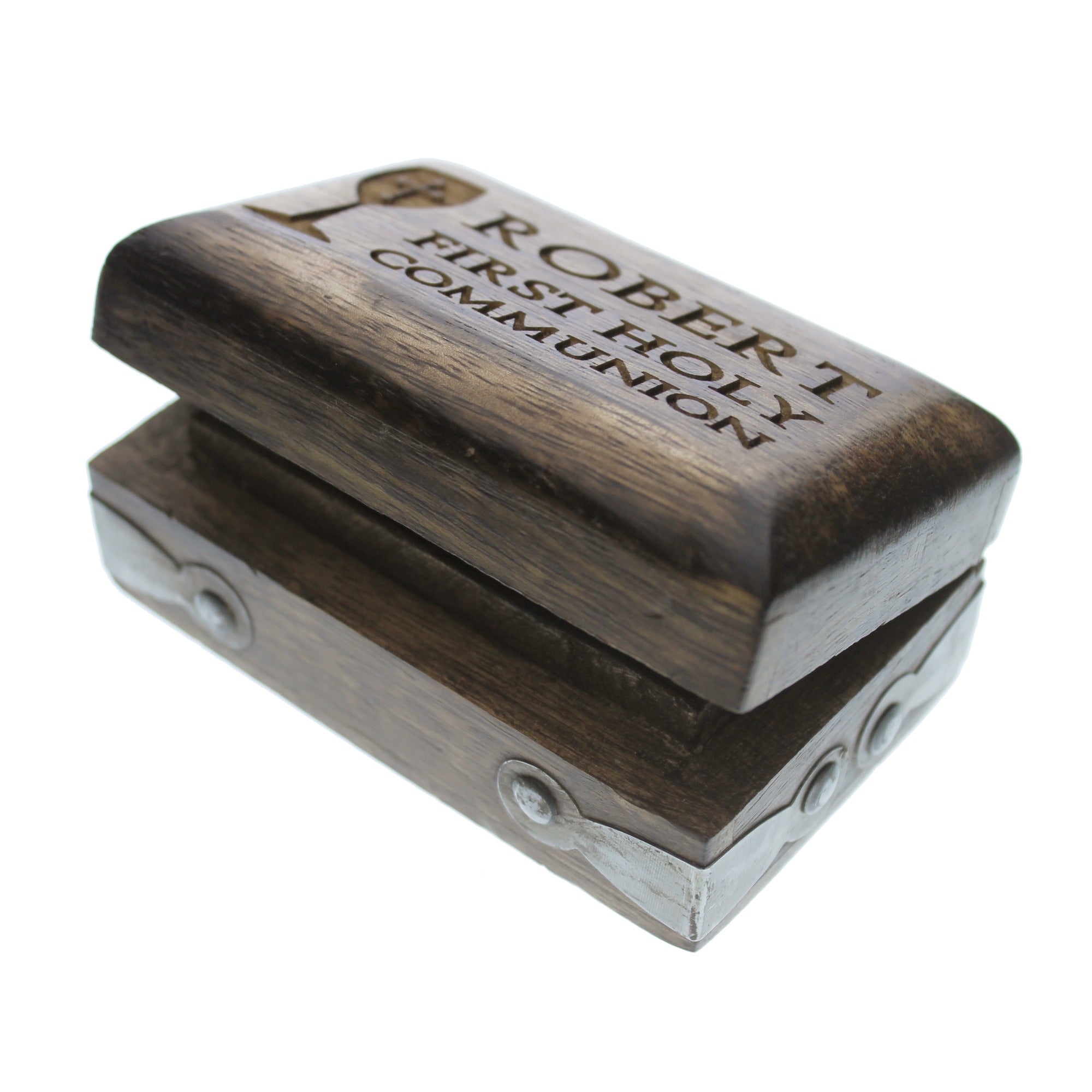 Personalized First Communion Wood Rosary Box