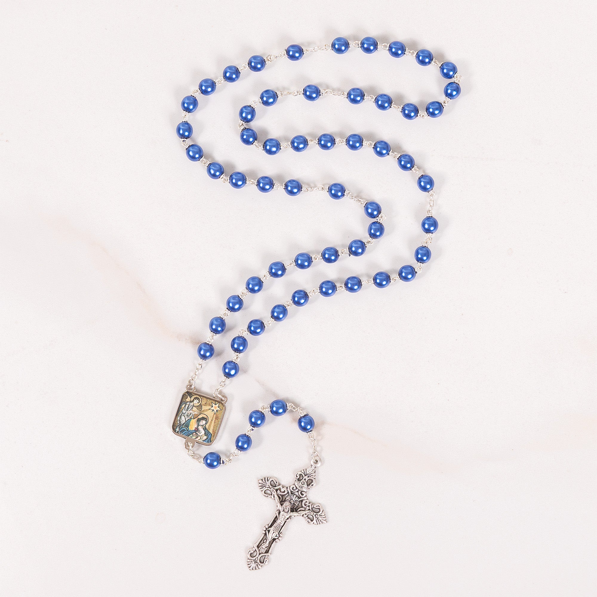 Blue Capped Star of Bethlehem Nativity Rosary