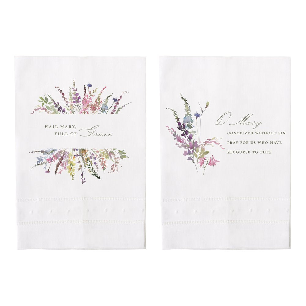Marian Floral Linen Guest Towels - Set of 2