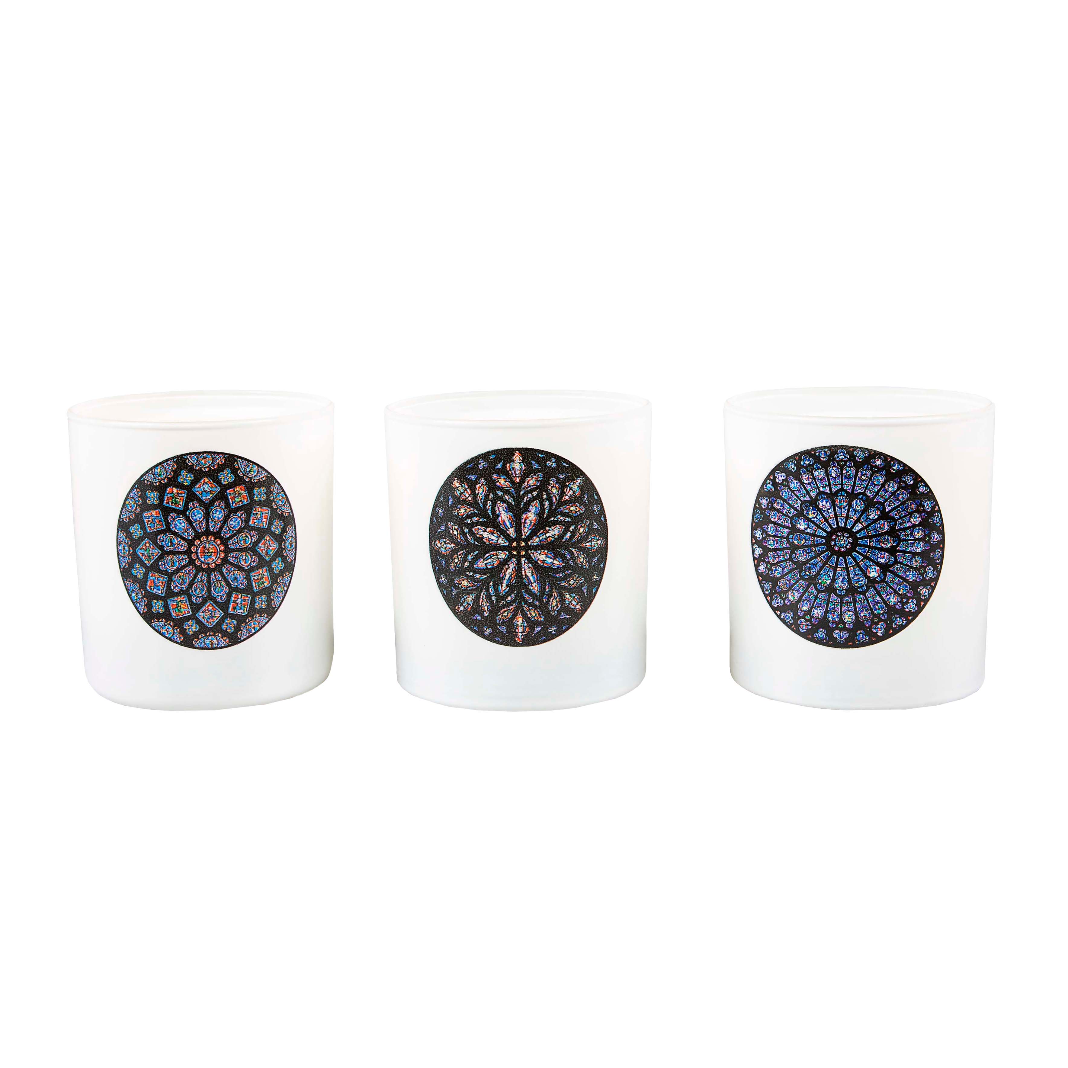 Famous Stained Glass Windows Candles - 3 Candle Set
