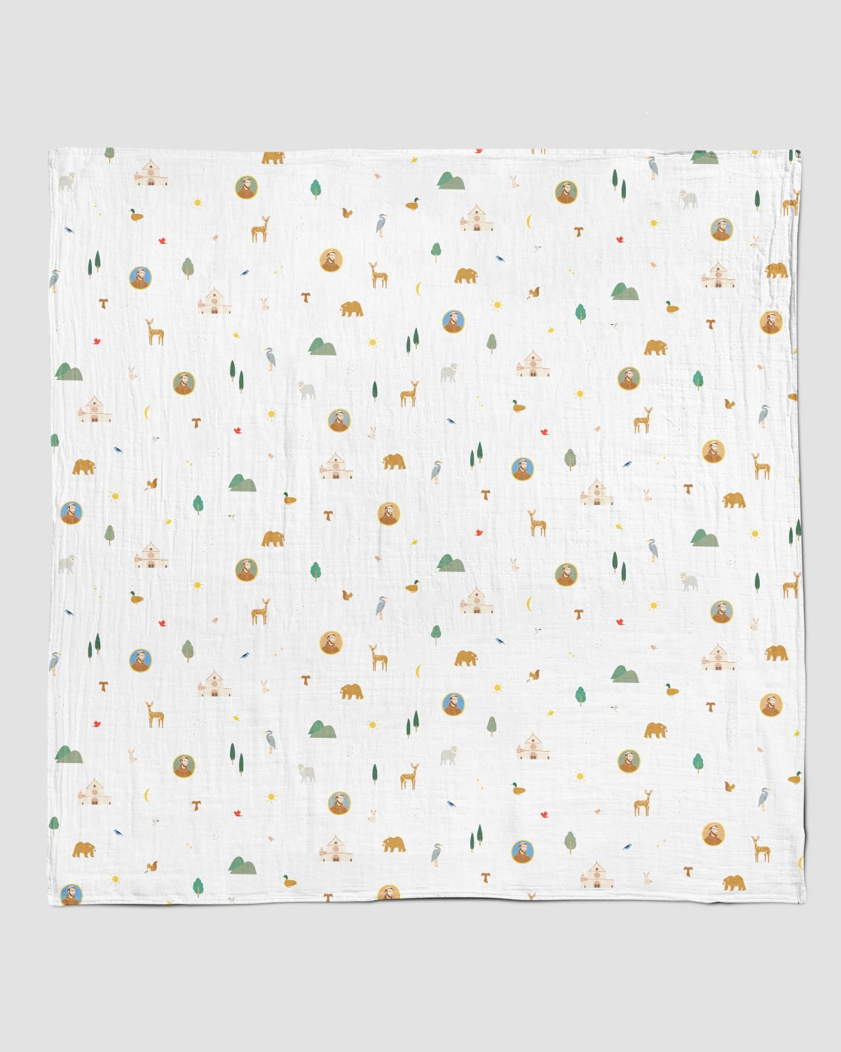 Be A Heart - St. Francis Muslin Swaddle Baby Blanket