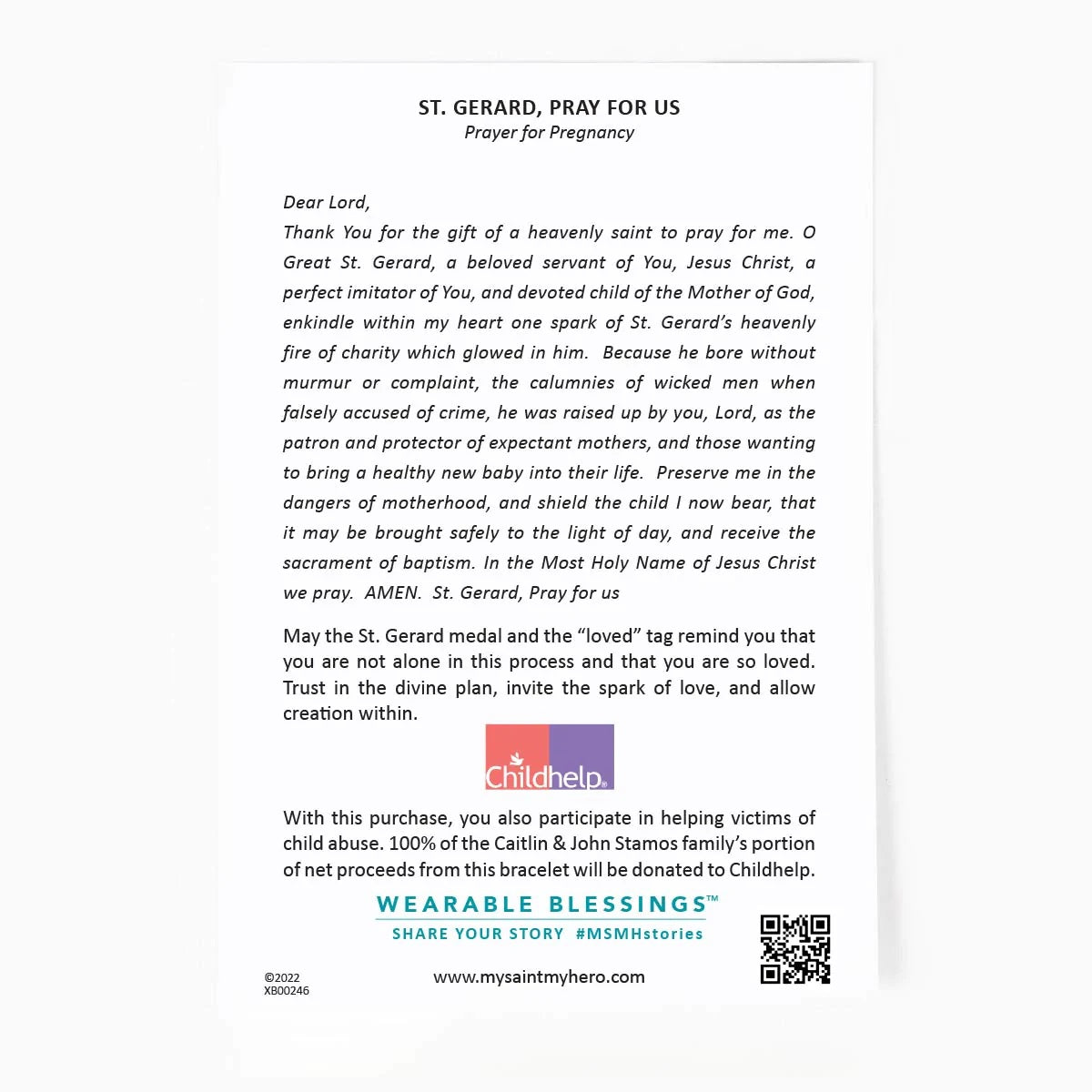 St. Gerard Healthy Pregnancy Blessing Bracelet