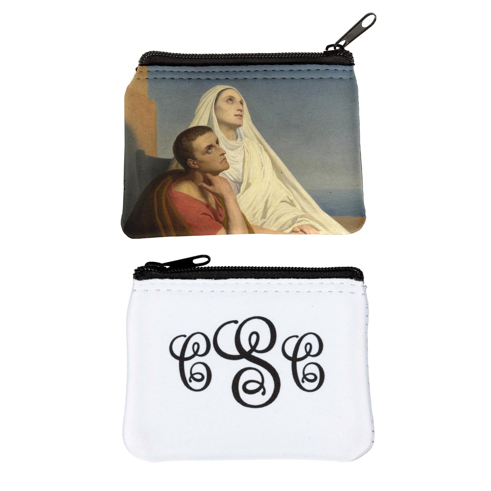 Personalized Sts. Monica and Augustine Rosary Pouch