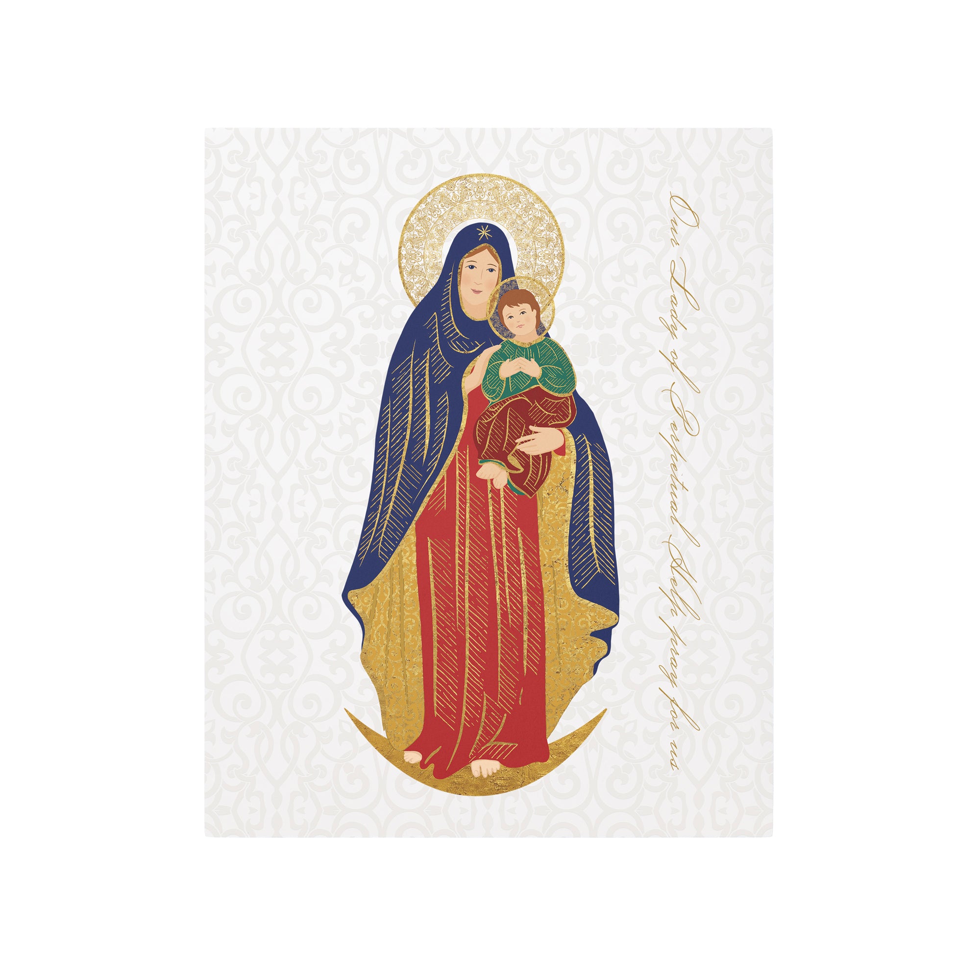 Our Lady of Perpetual Help Toile Art Plaque - 8" x 10"