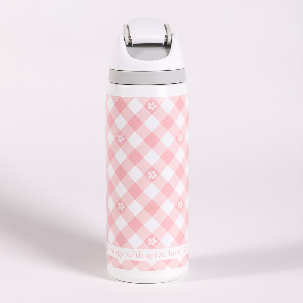 Small Things Gingham Love Water Bottle