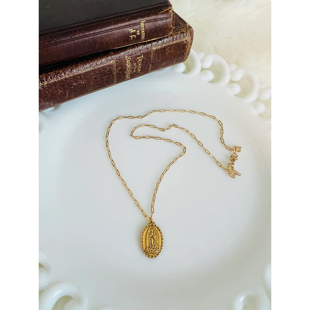 Pope Leo XIV & Guadalupe Paperclip Chain Necklace