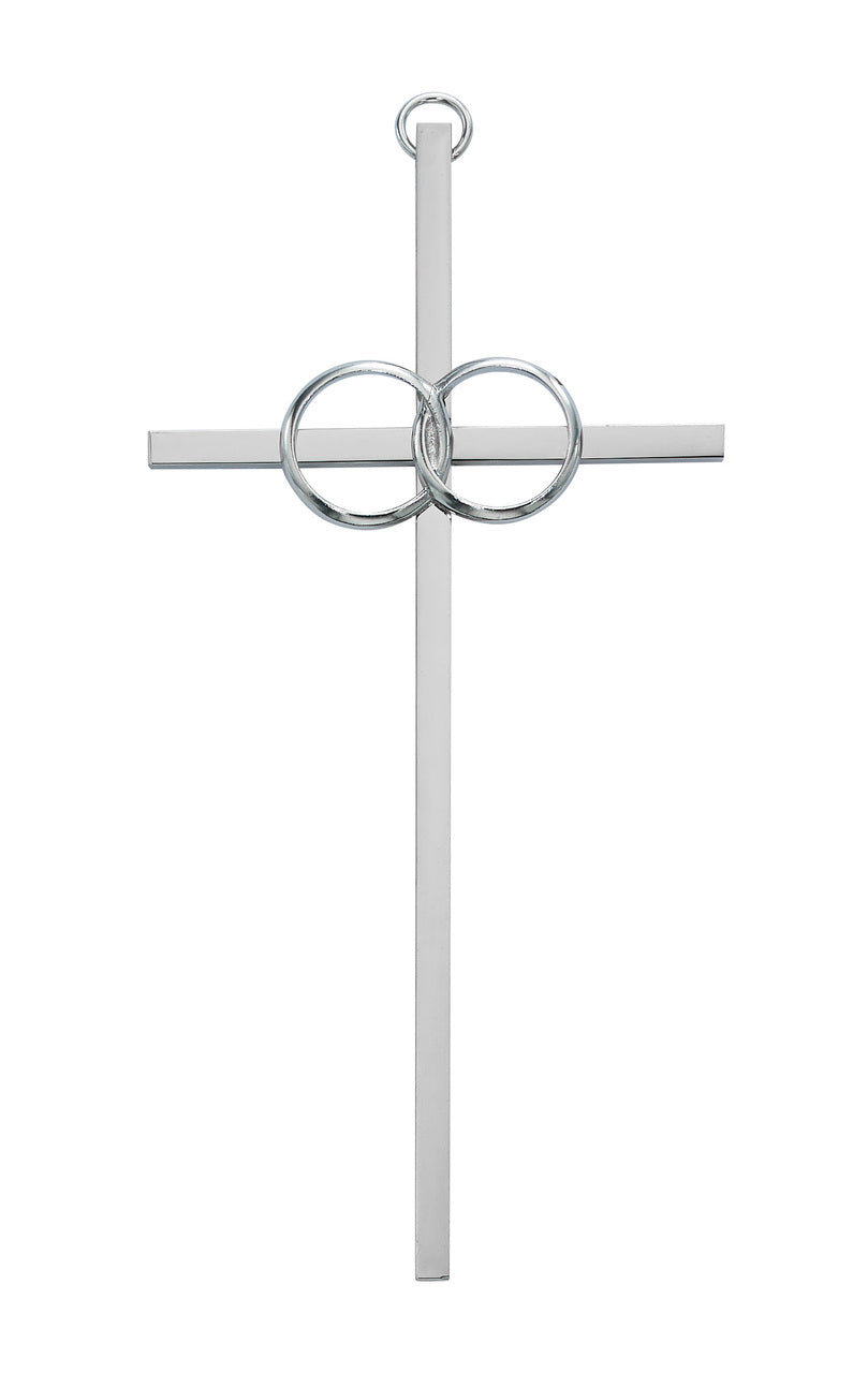 Polished Aluminum Wedding Cross 8"