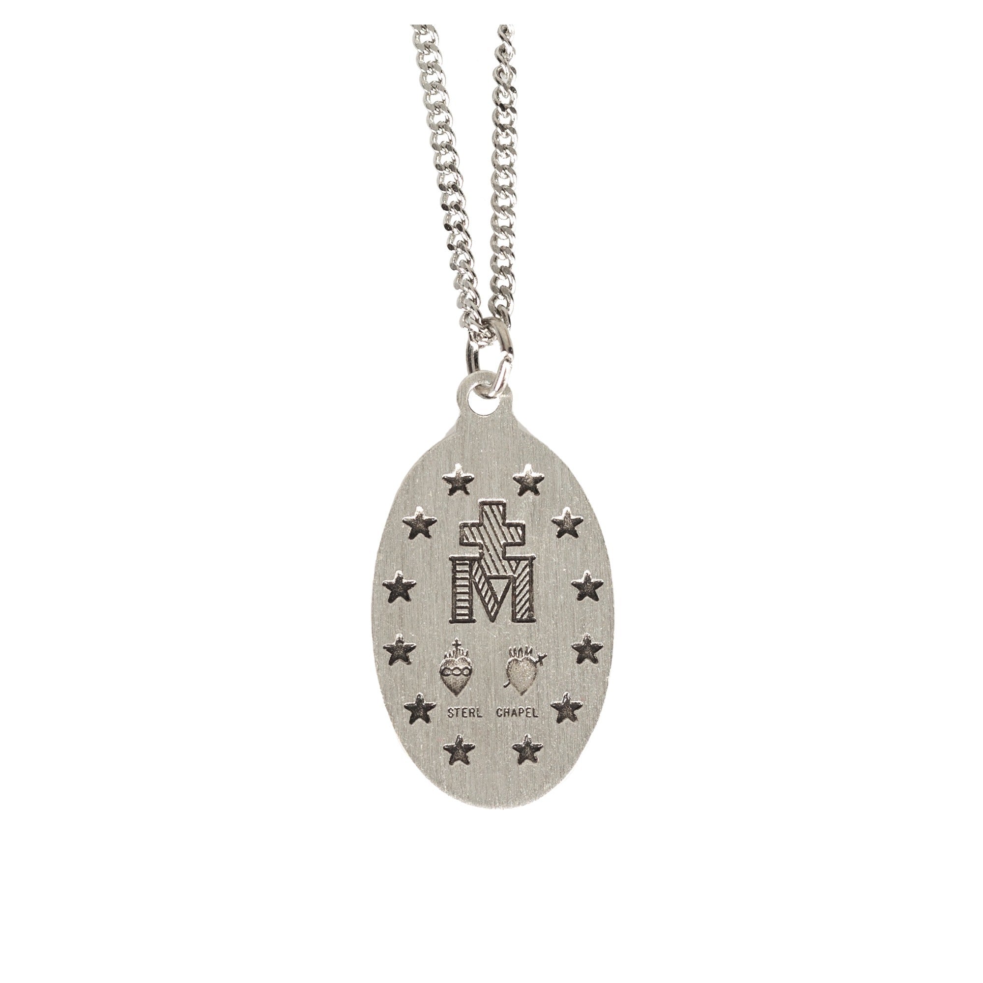 Sterling Silver Miraculous Medal on 18" chain