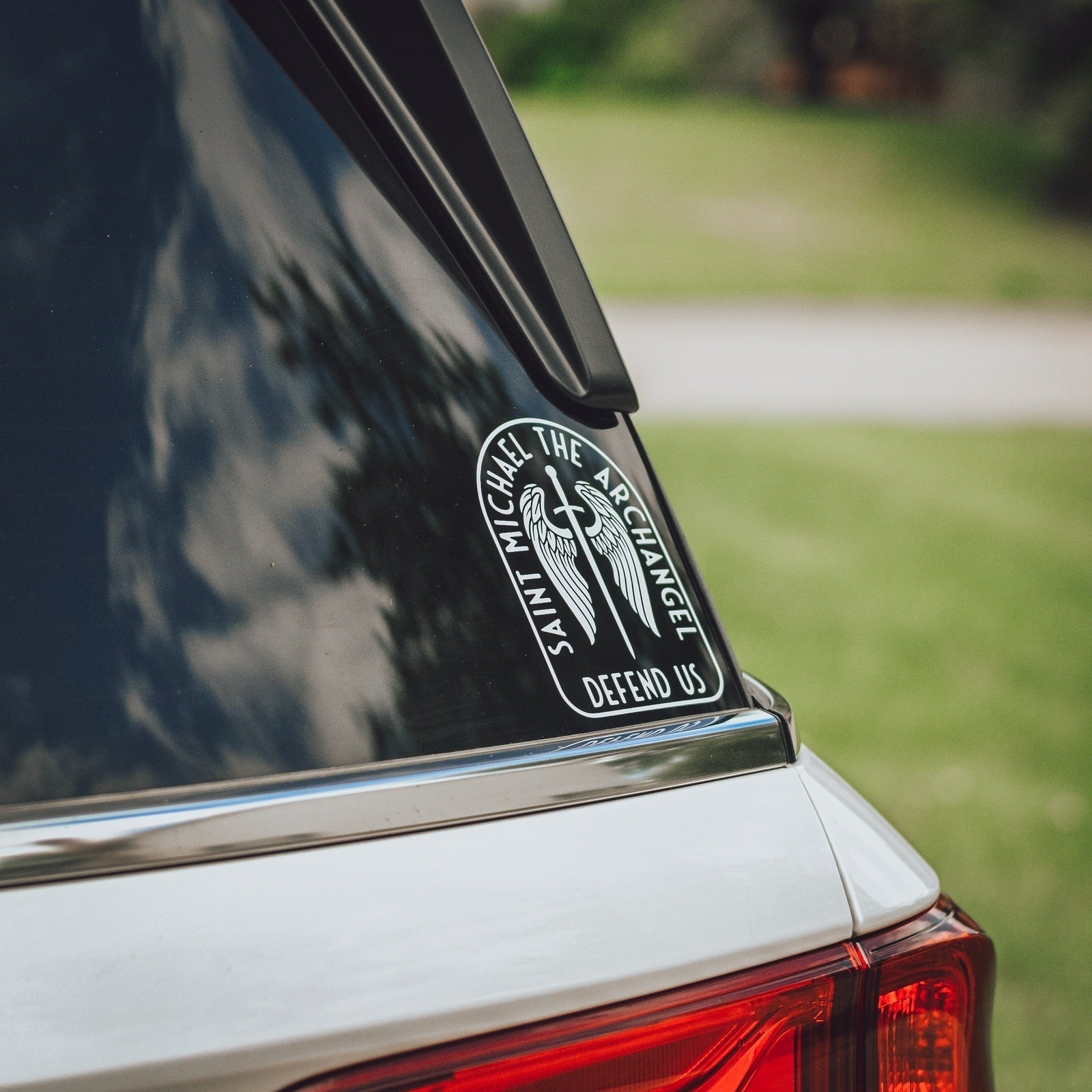 St. Michael Sword & Shield Vinyl Sticker