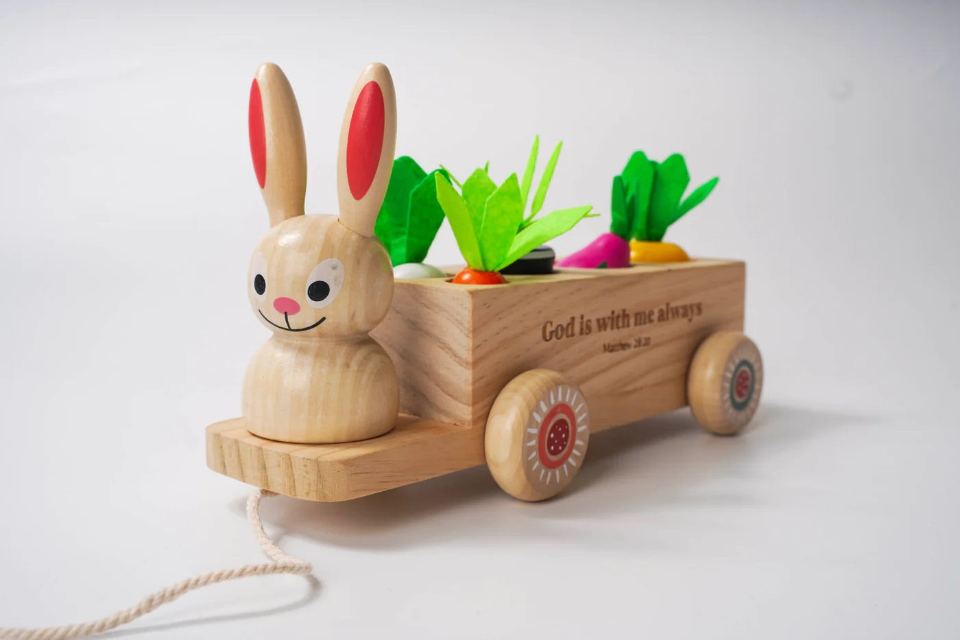 Pull-Along Bunny Wooden Scripture Toy