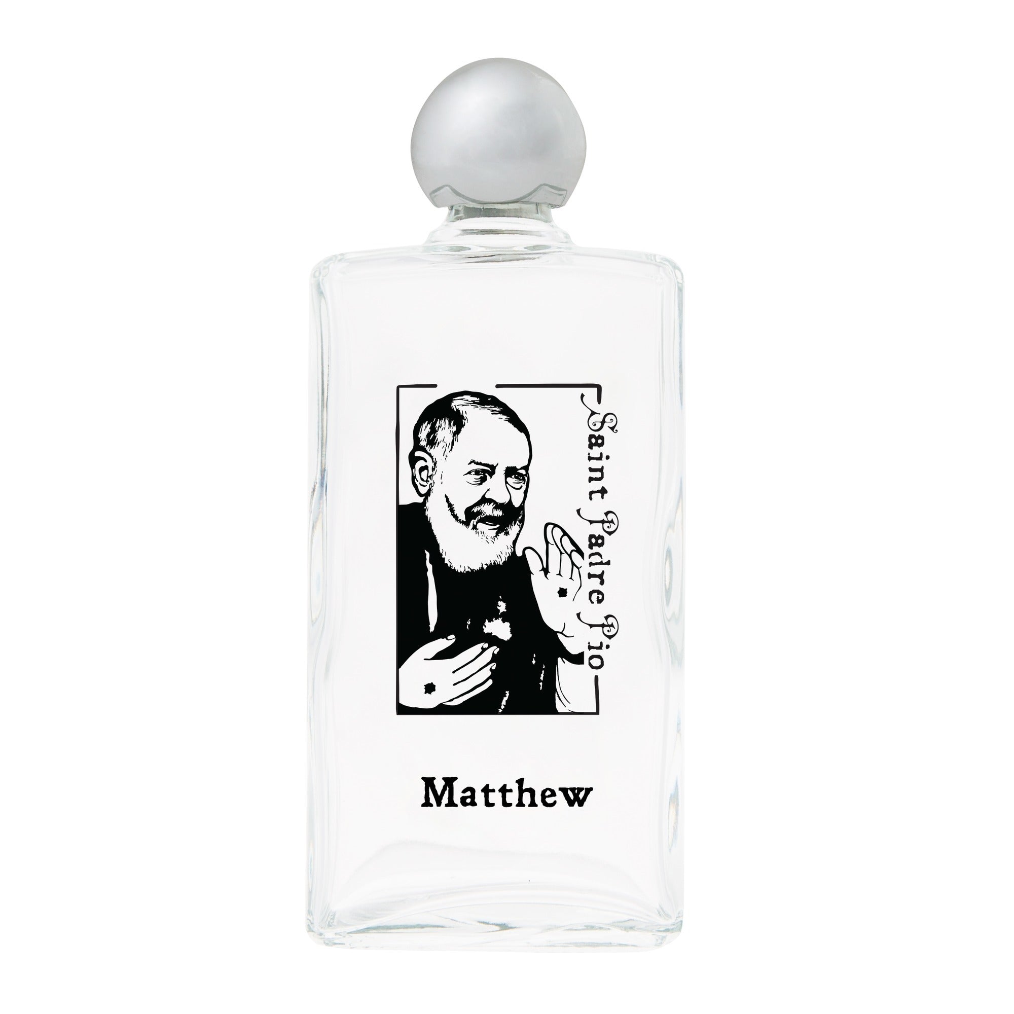 Personalized Padre Pio Holy Water Bottle