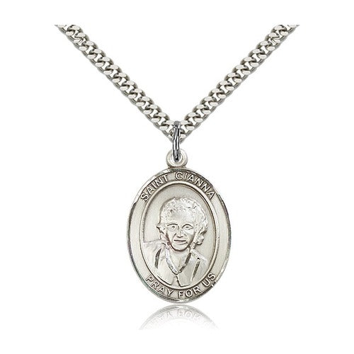 St. Gianna Pendant with Chain, Bliss, Sterling Silver