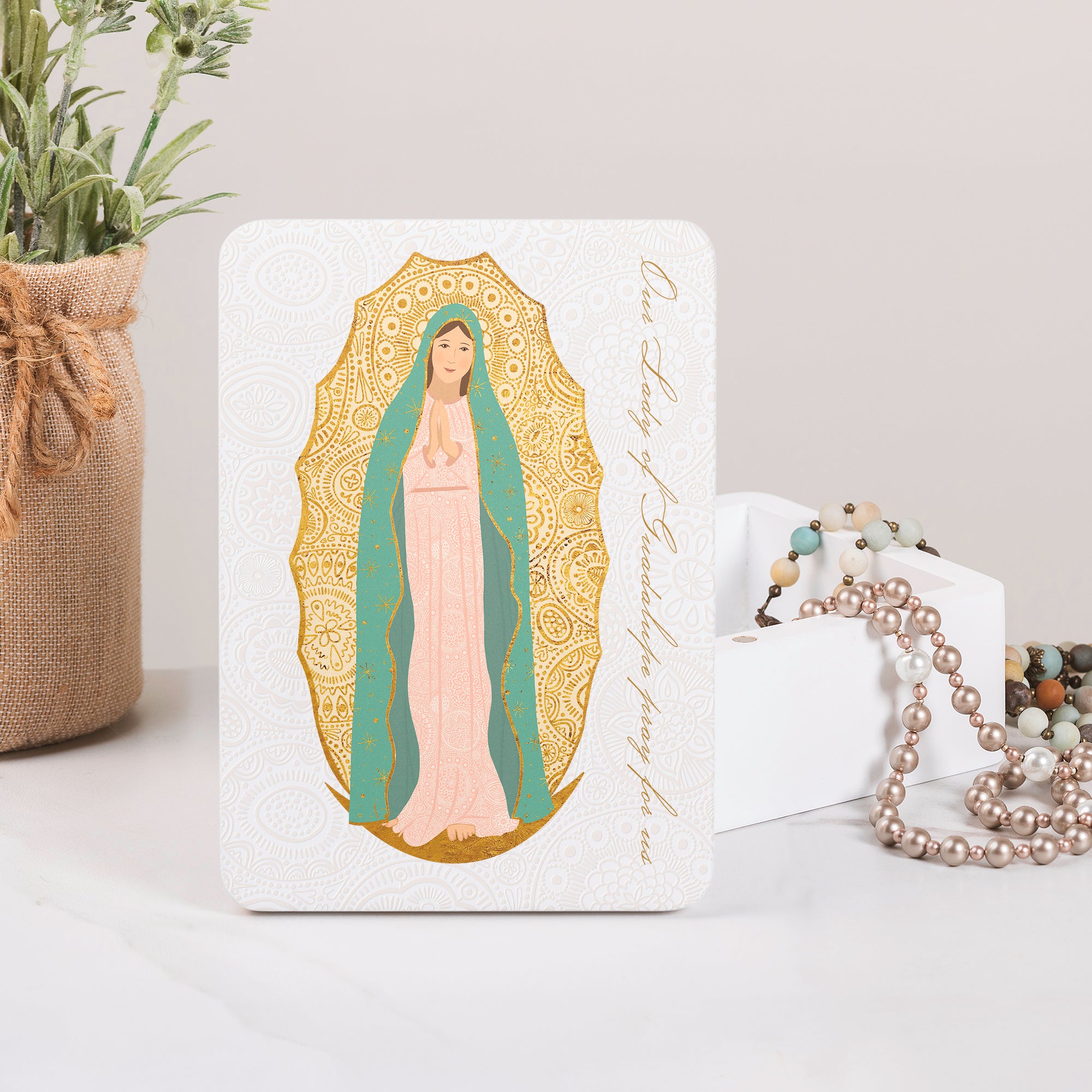 Our Lady of Guadalupe Toile Rosary Keepsake Box