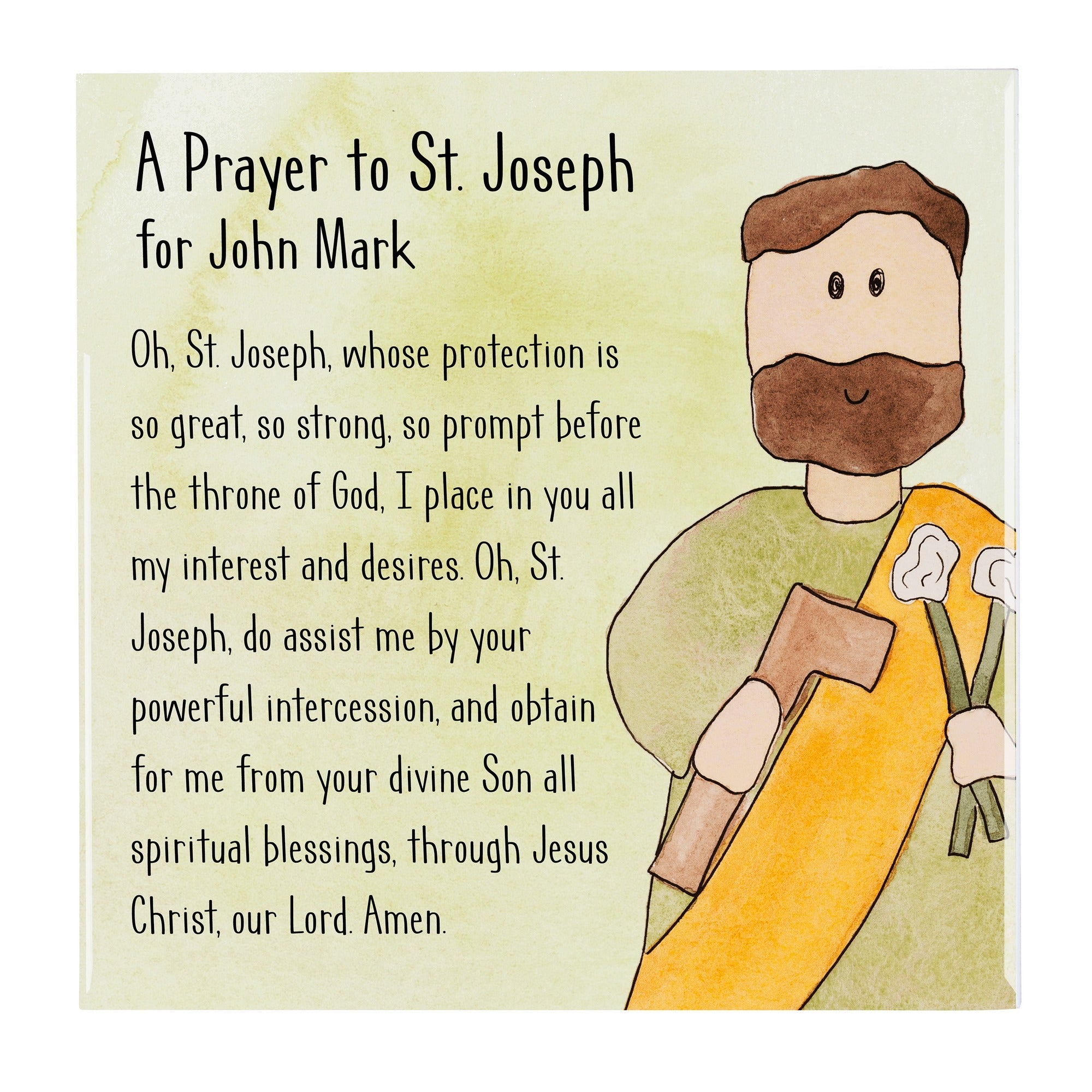 Personalized St. Joseph Prayer Tile