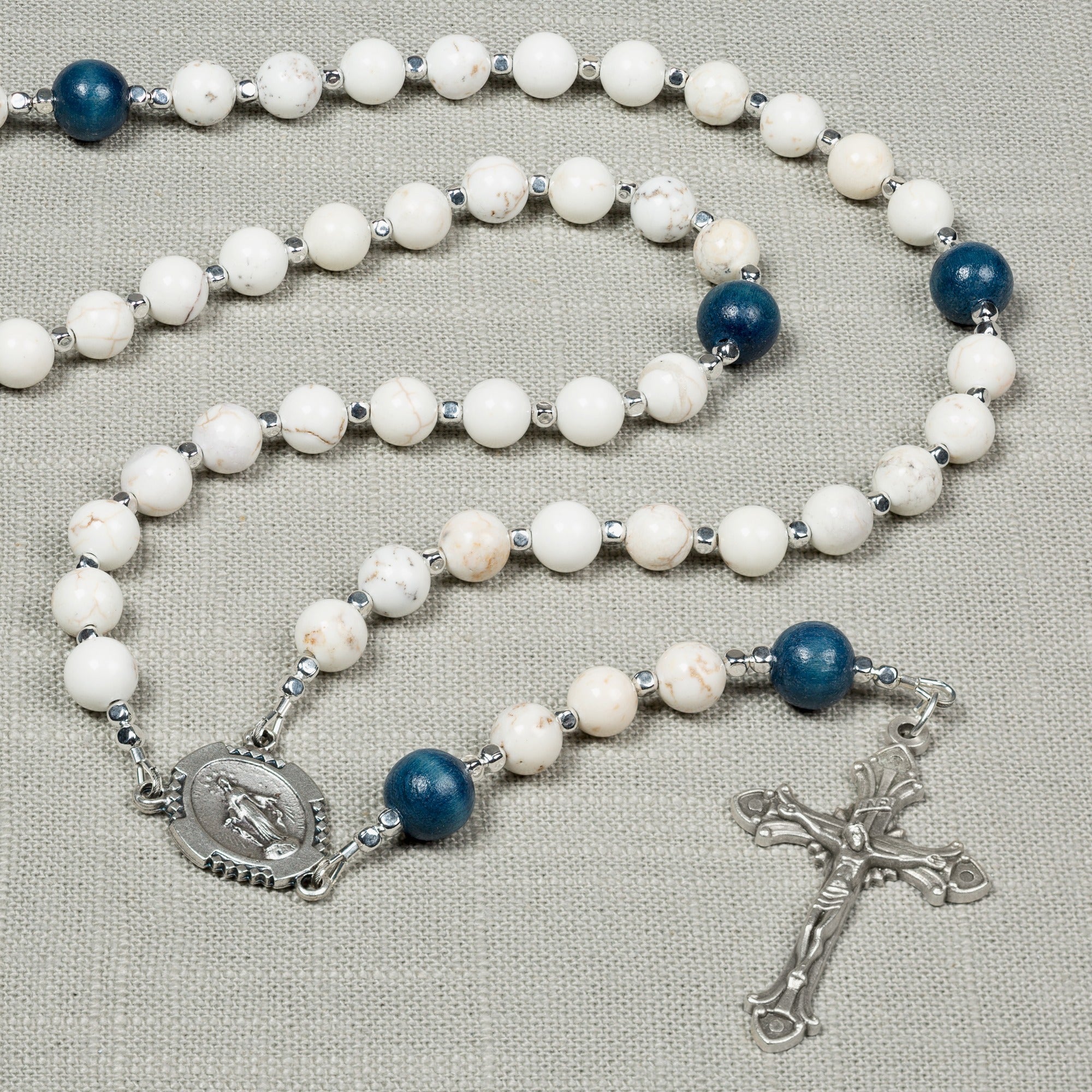 Miraculous Medal Magnesite Rosary