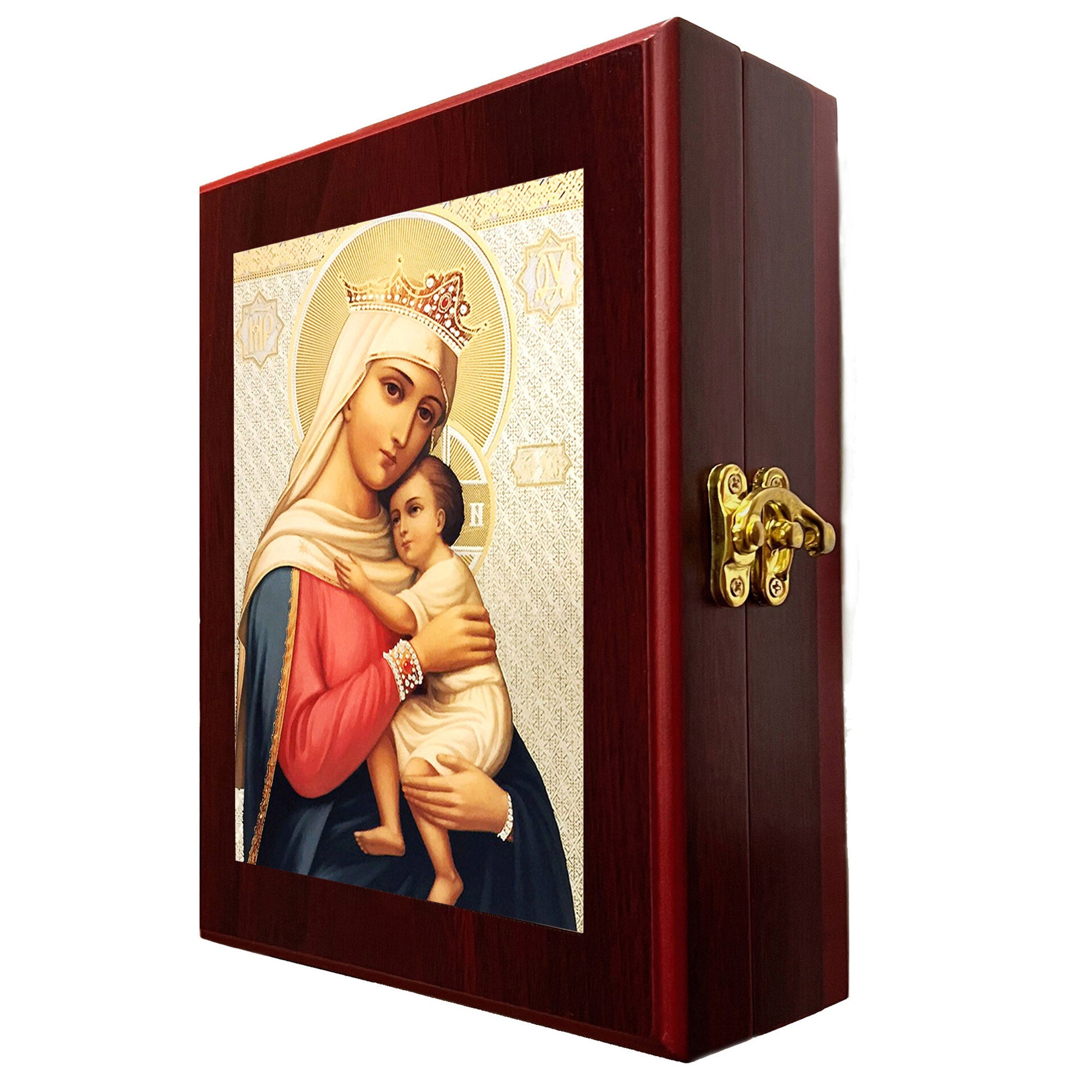 Madonna Queen of Hope Icon Ornate Rosary Box