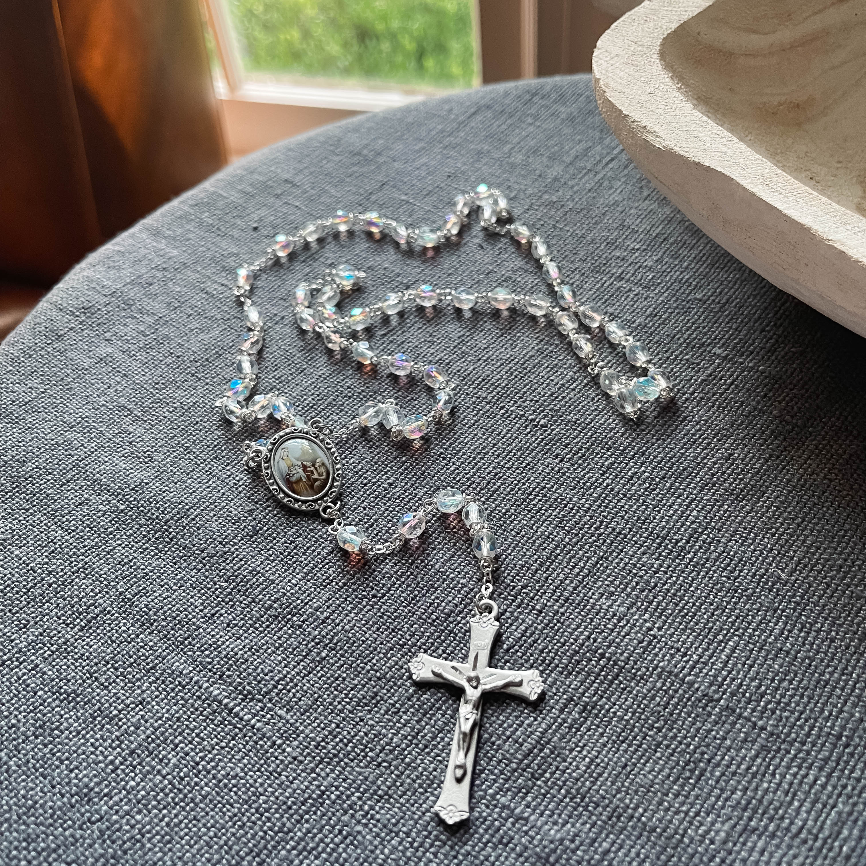 St. Elizabeth of Hungary Crystal Rosary