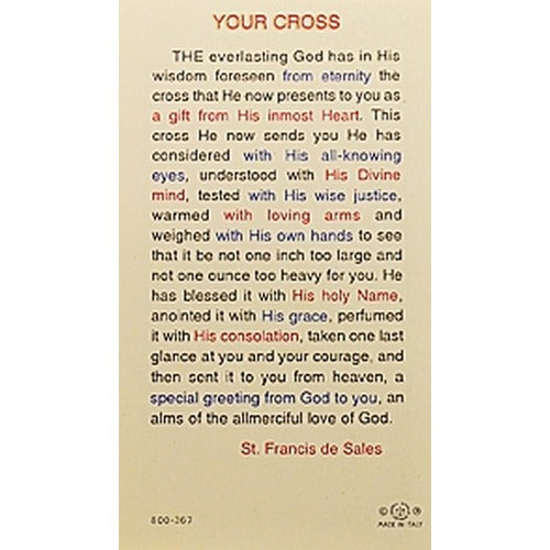 Your Cross - Christ with Cross - Prayer Card
