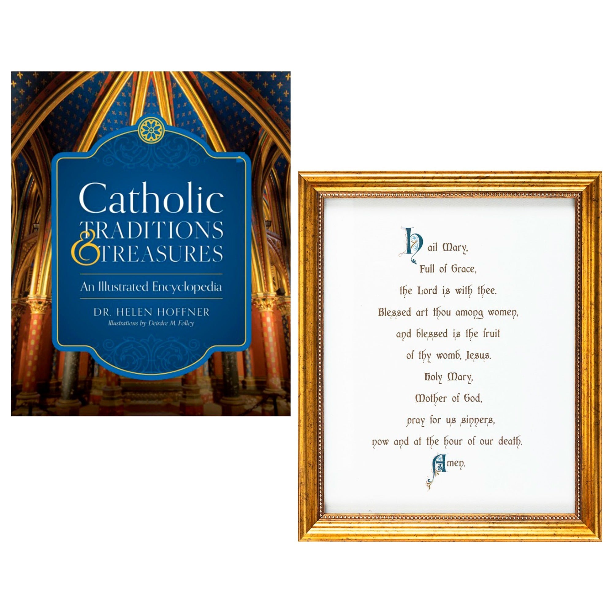 Catholic Traditions & Treasures and Calligraphy Hail Mary Print - Set
