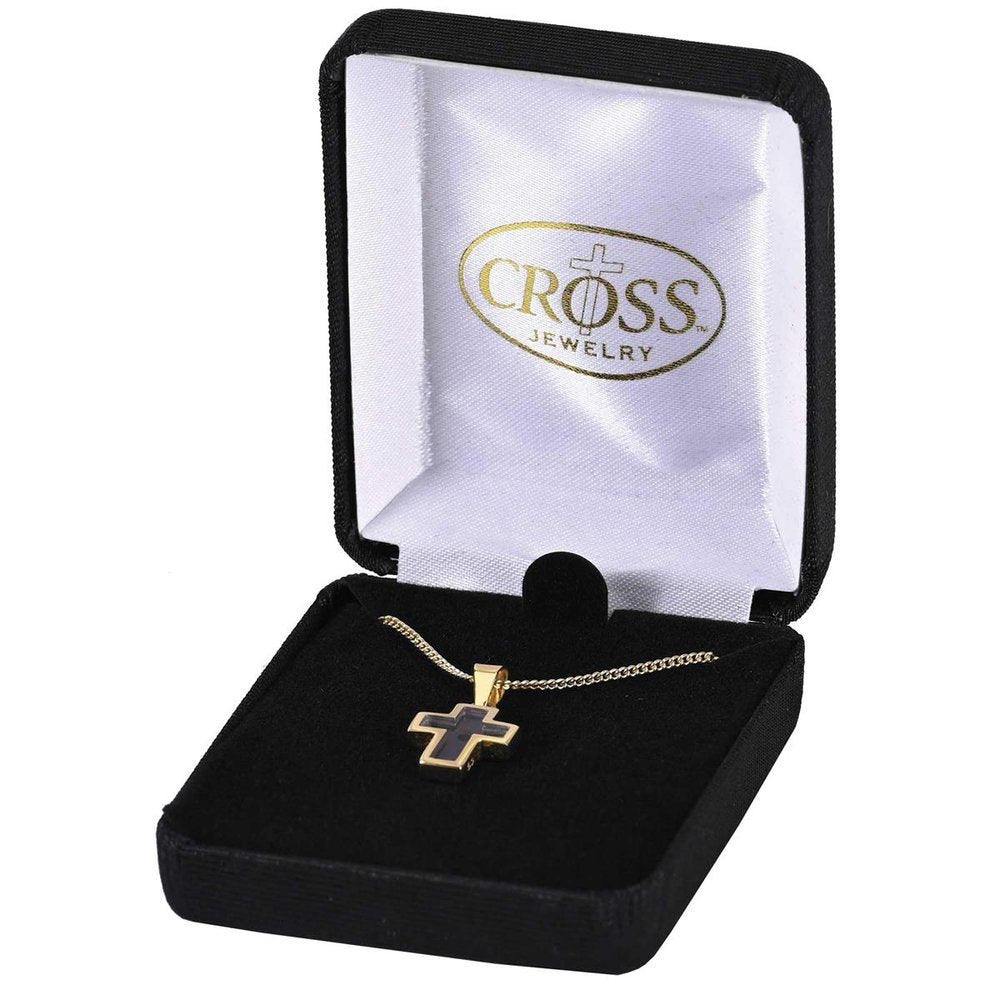 Gold Mustard Seed Cross Necklace - 18"