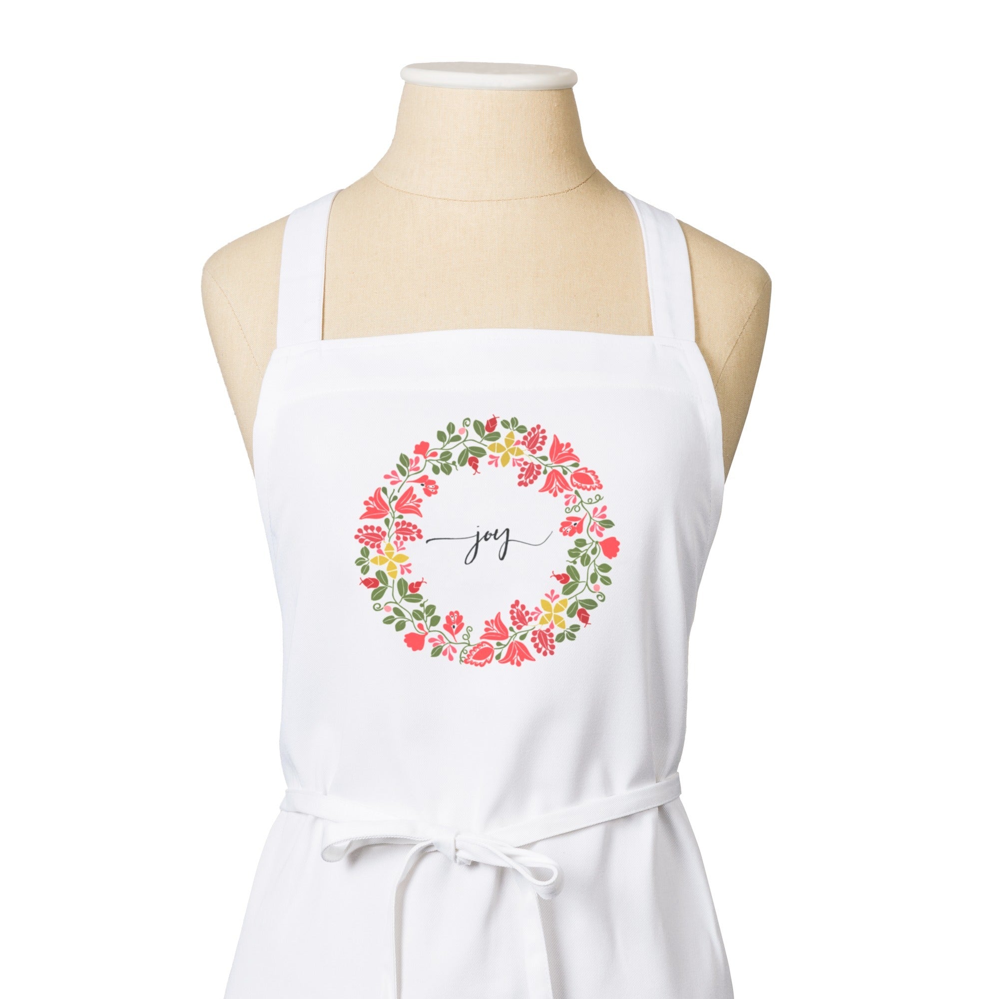 Joy Christmas Wreath Apron