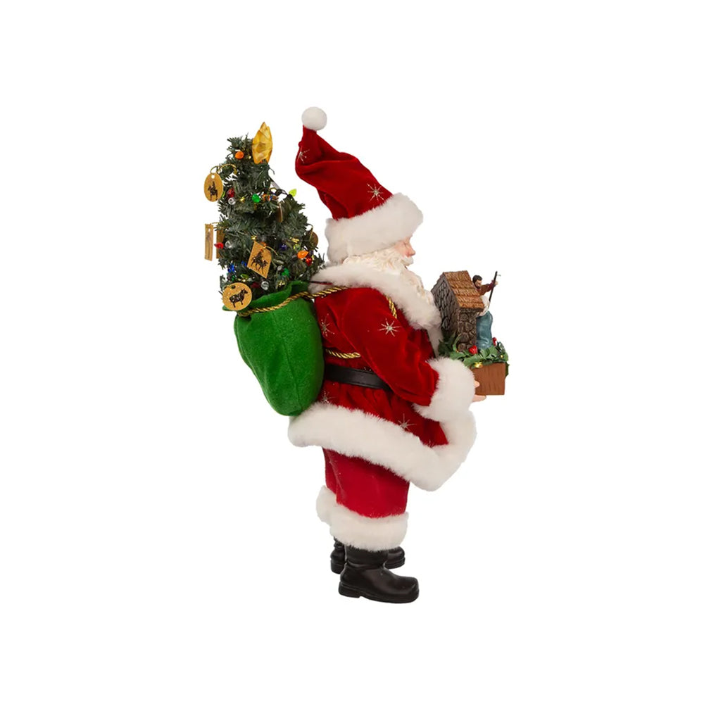 Battery Operated LED Santa Holding Nativity Scene - 13"