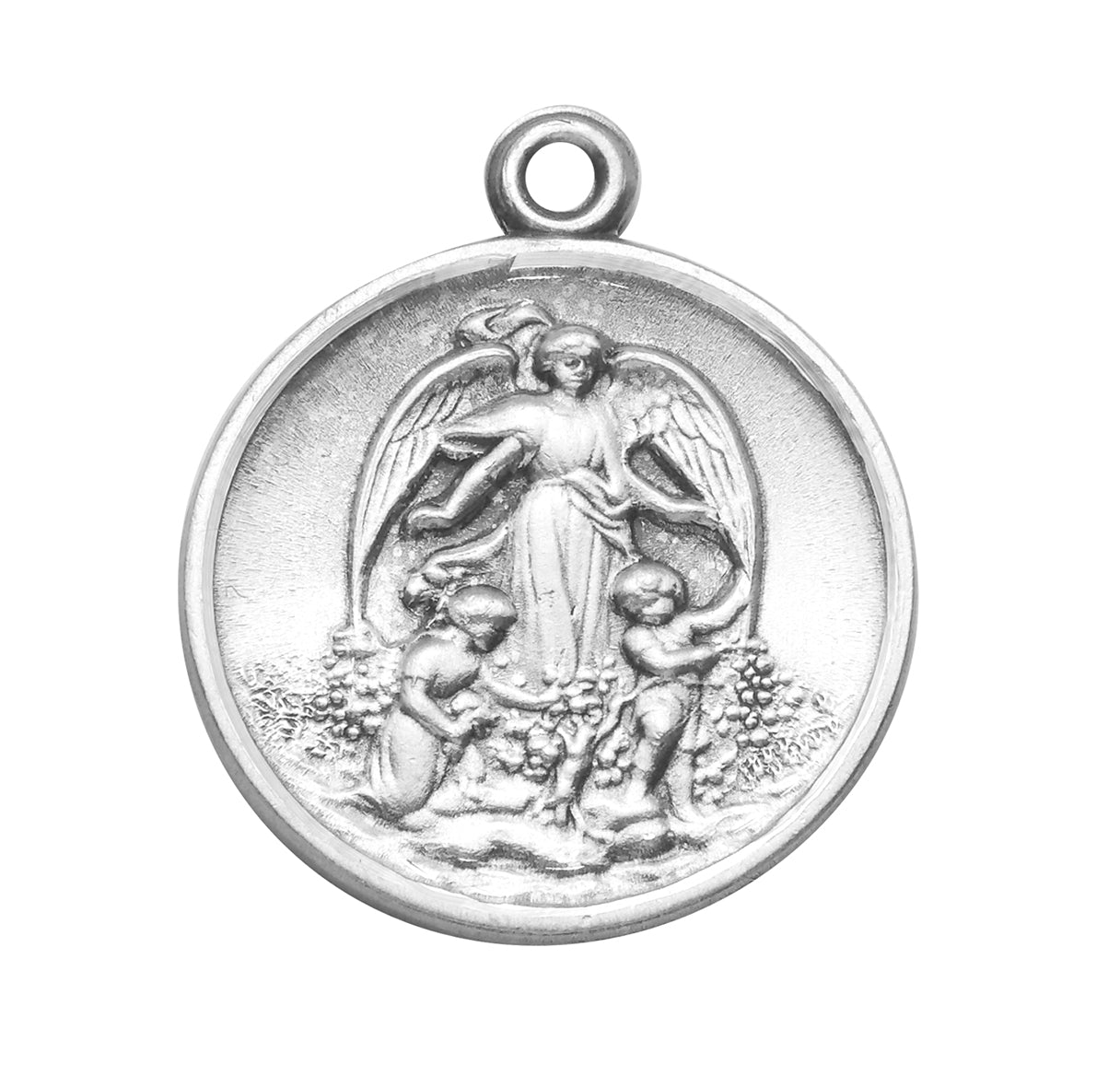 Sterling Silver Guardian Angel with Children Necklace