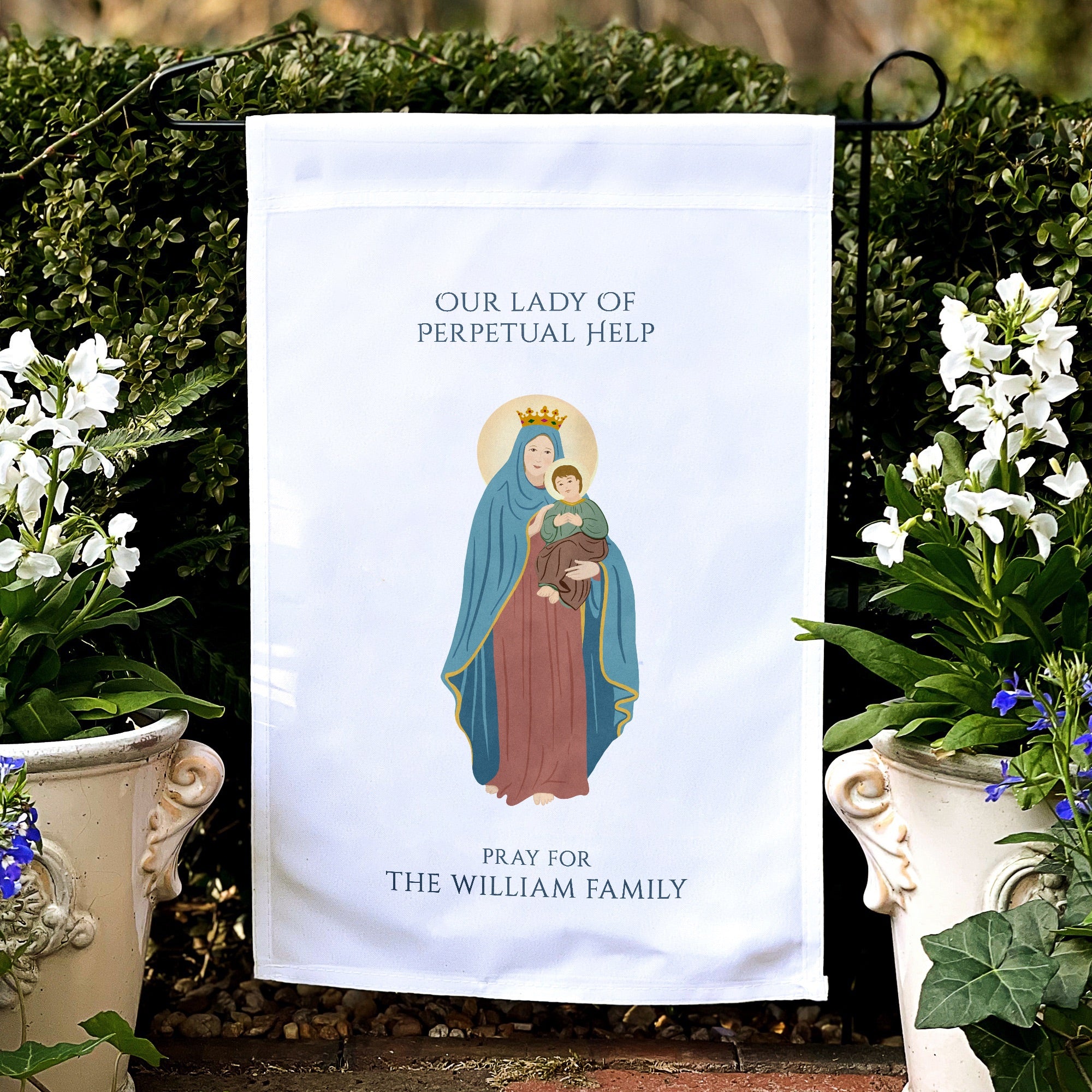 Our Lady of Perpetual Help Personalized Garden Flag