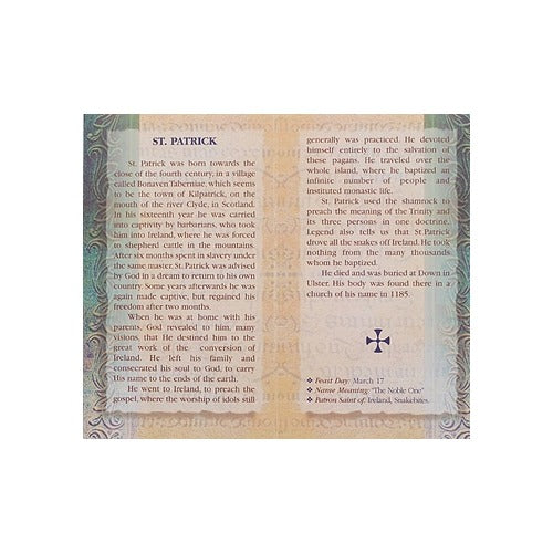 St. Patrick - Mini Lives of the Saints Folded Prayer Card
