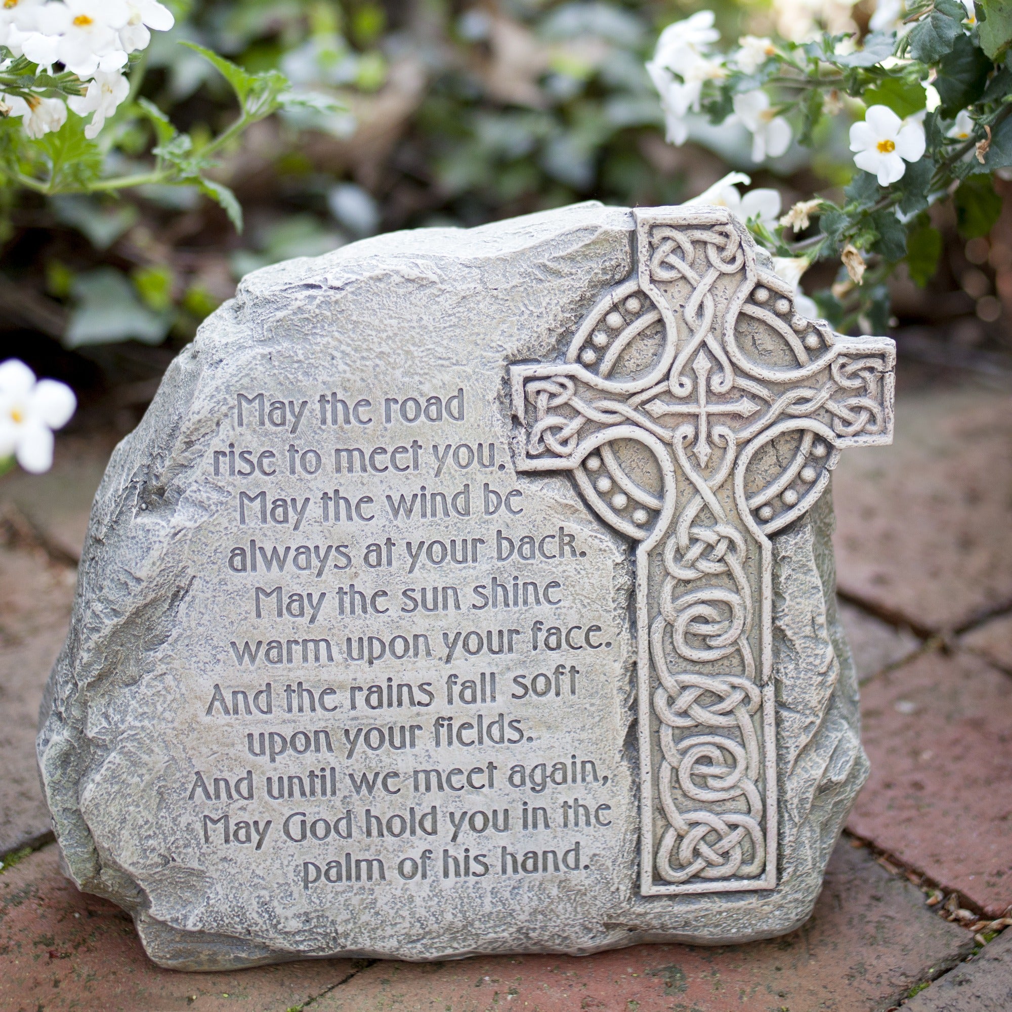 Celtic Cross Garden Stone with Irish Blessing