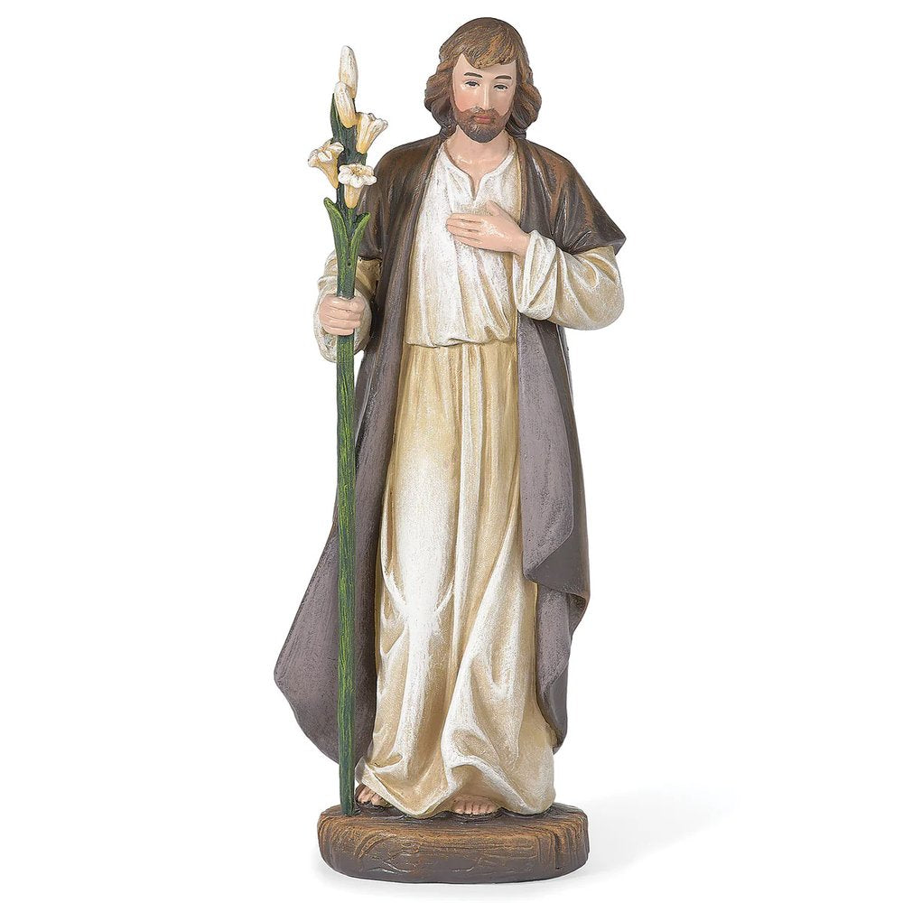 St. Joseph with Lily Statue - 8"