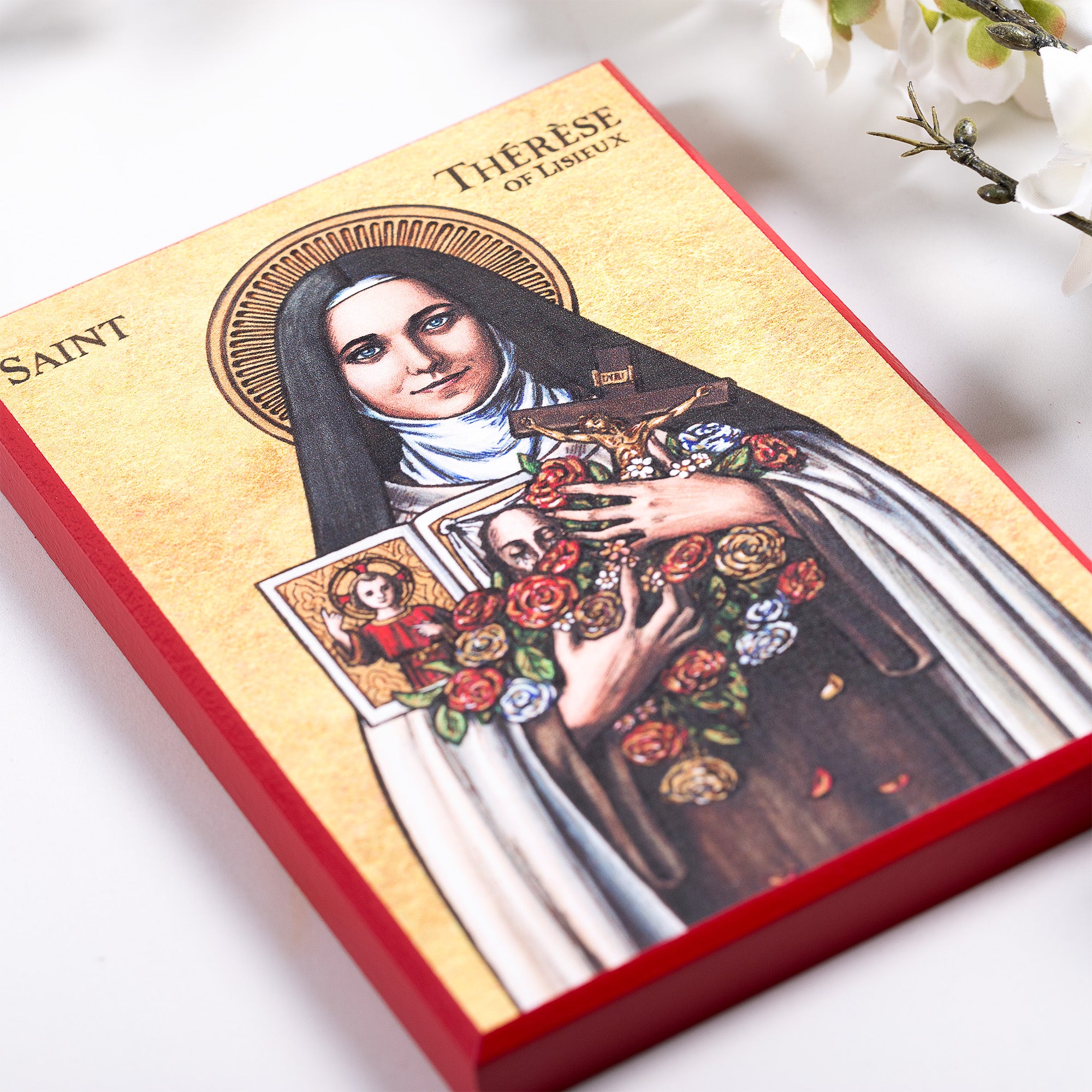 St. Therese of Lisieux Modern Icon Plaque - 5" x 7"