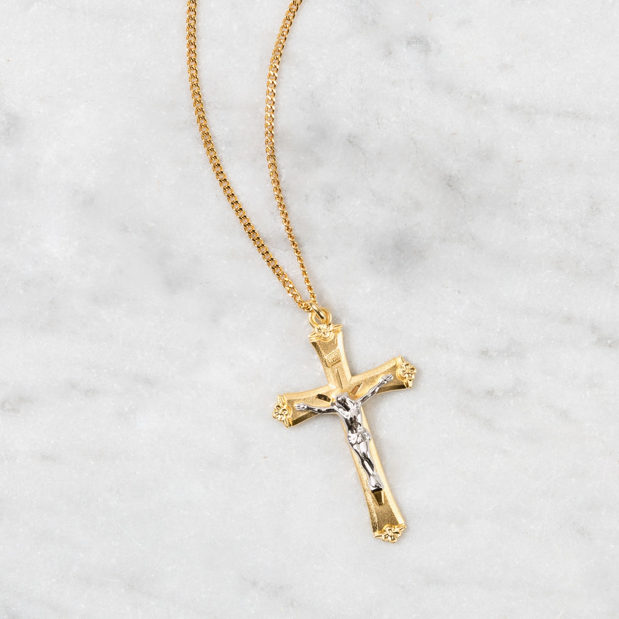 Gold-Plated Crucifix on 18 inch chain